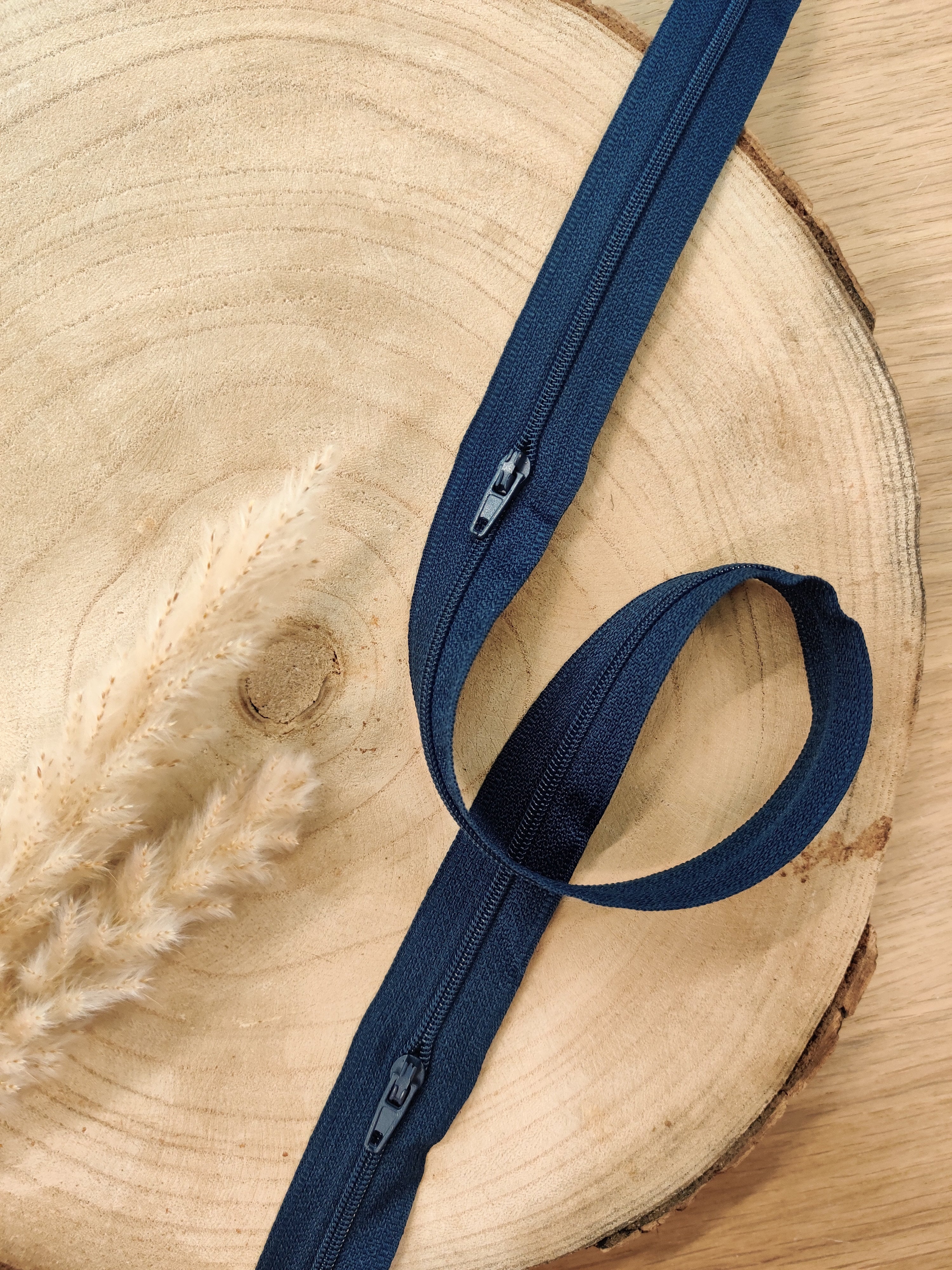 Zip au mètre - Bleu marine