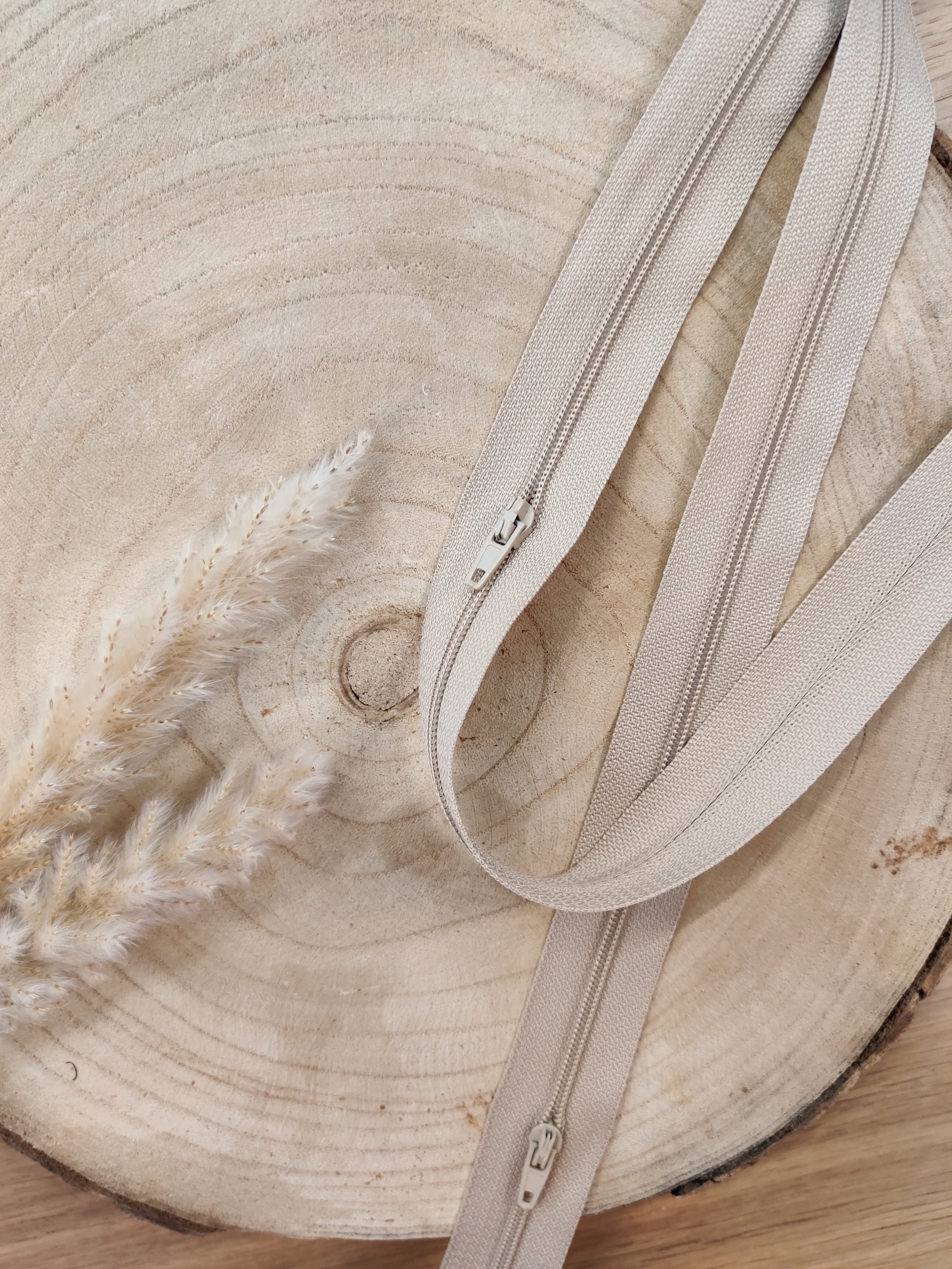 Zip au mètre - Beige
