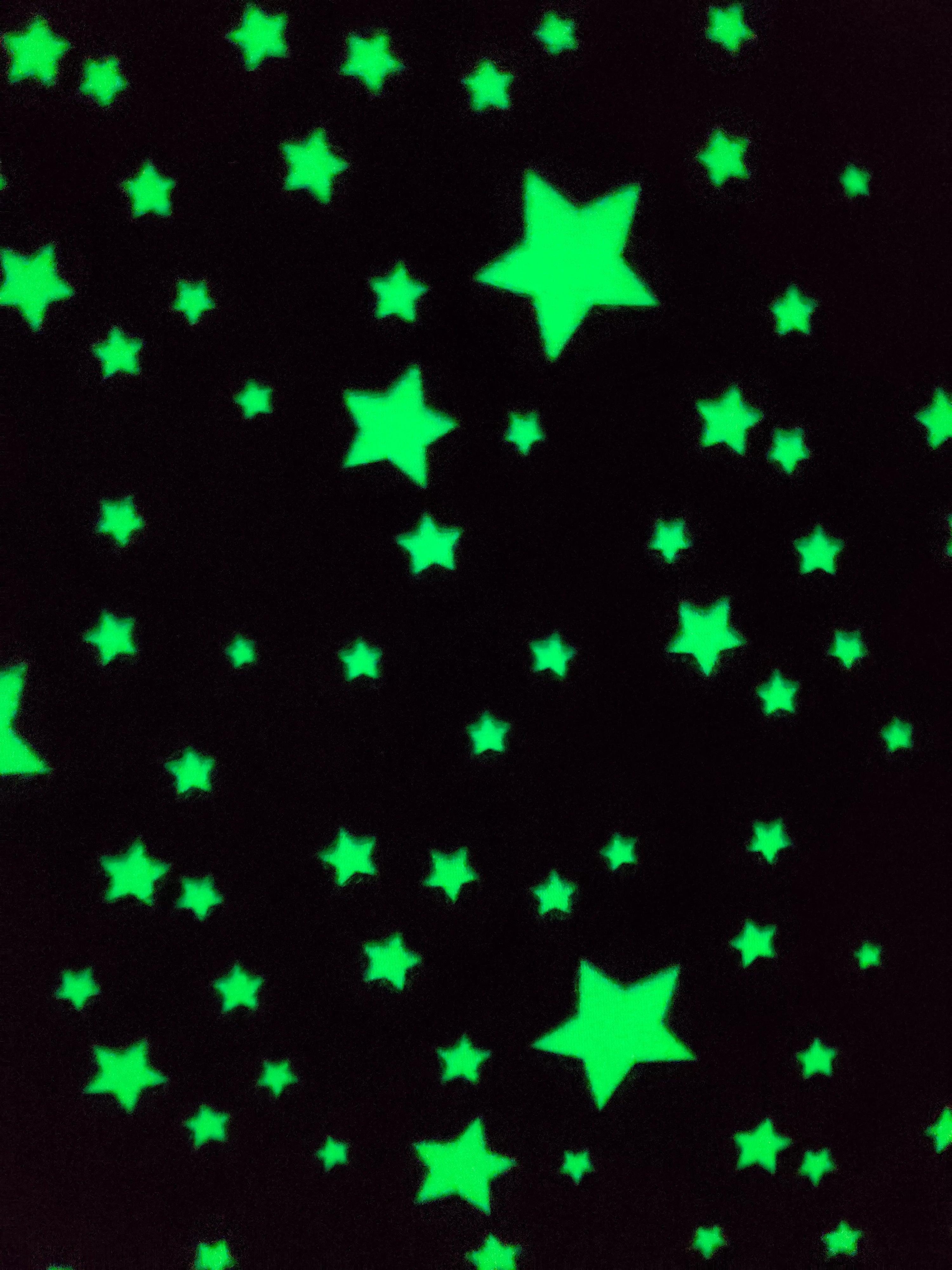 Tissu doudou phosphorescent bleu - Etoiles