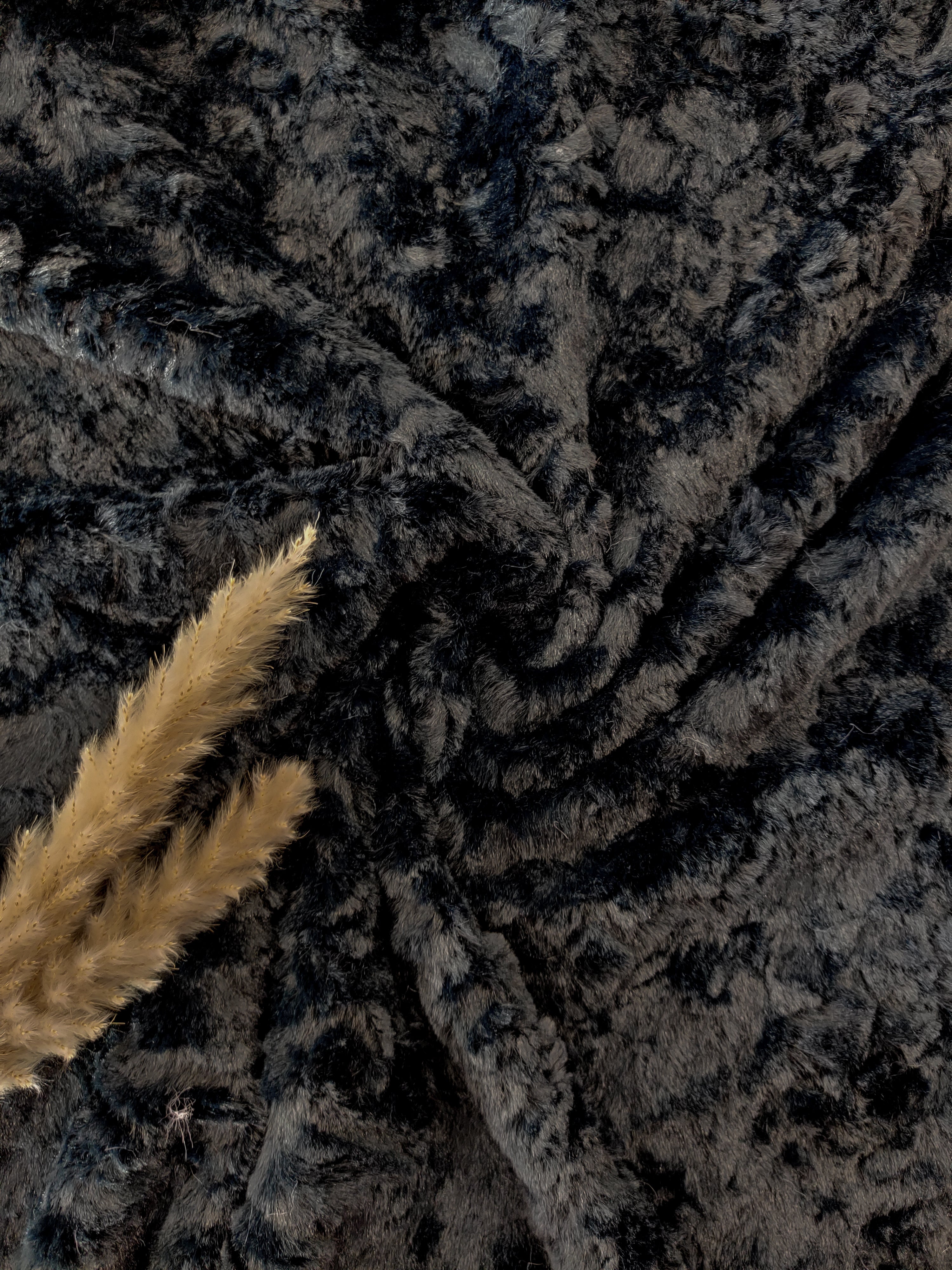 Fausse fourrure extensible très douce - Noir