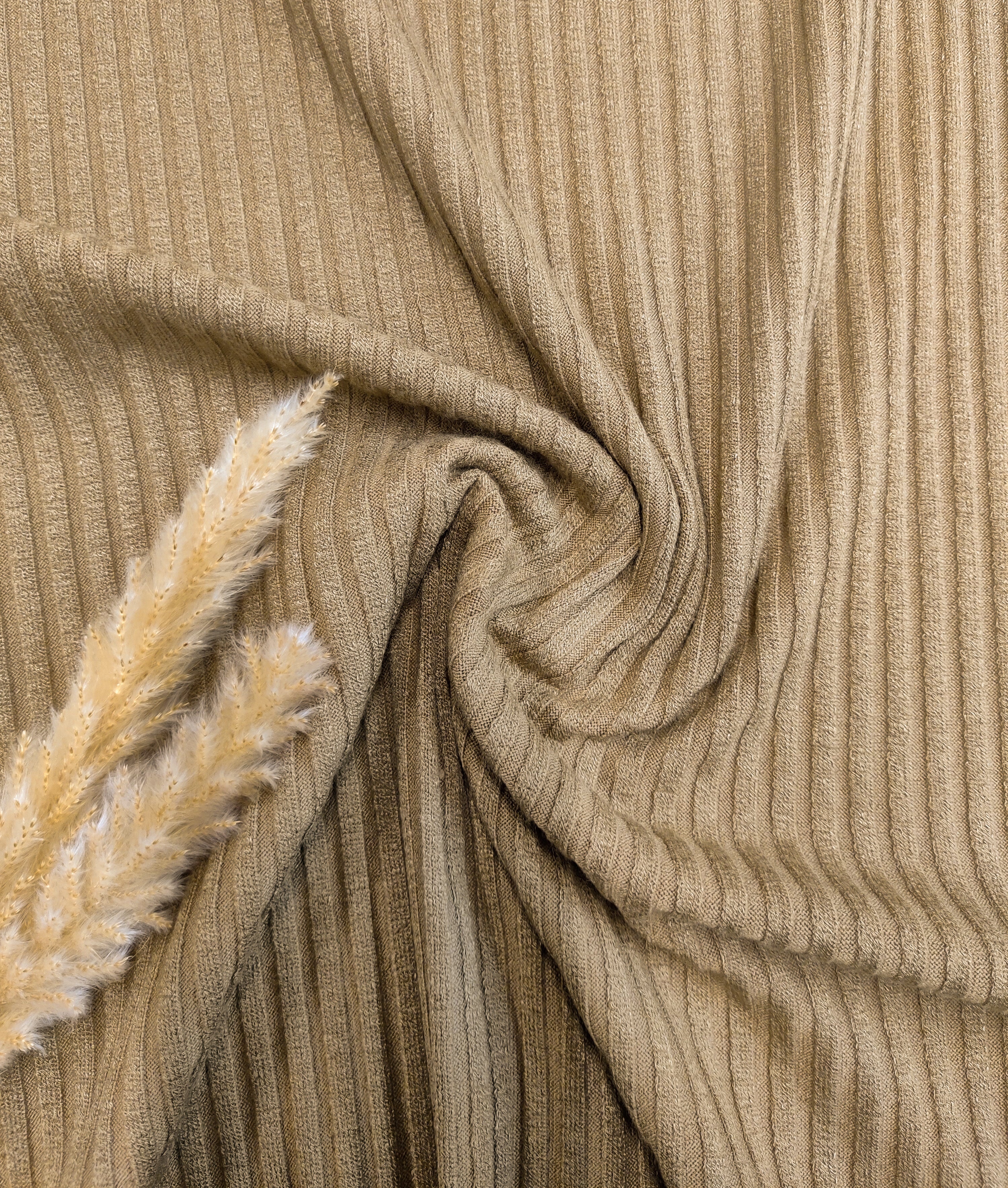 Maille côtelée fluide - Taupe