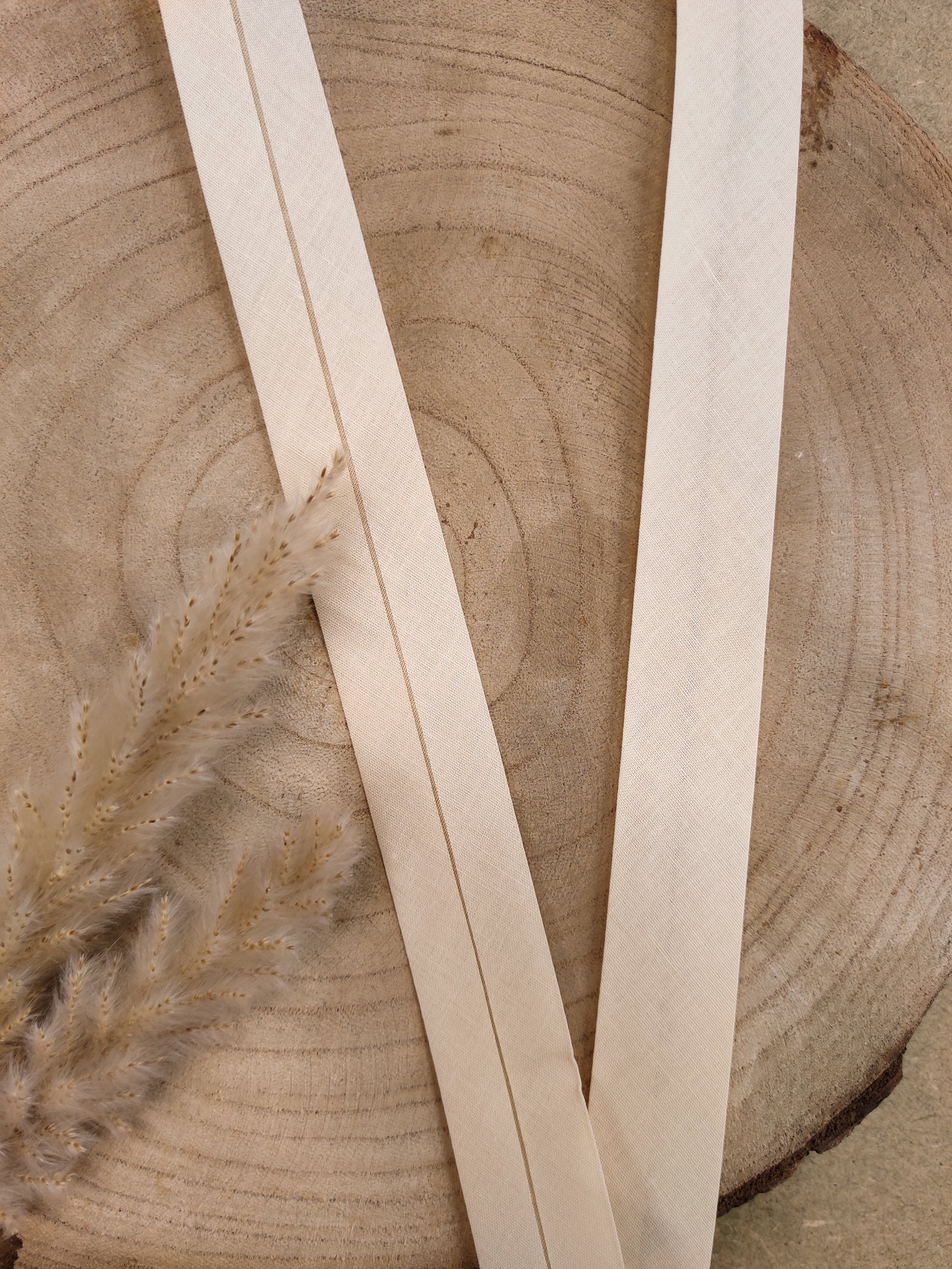 Biais pré-plié 27 mm - Crème