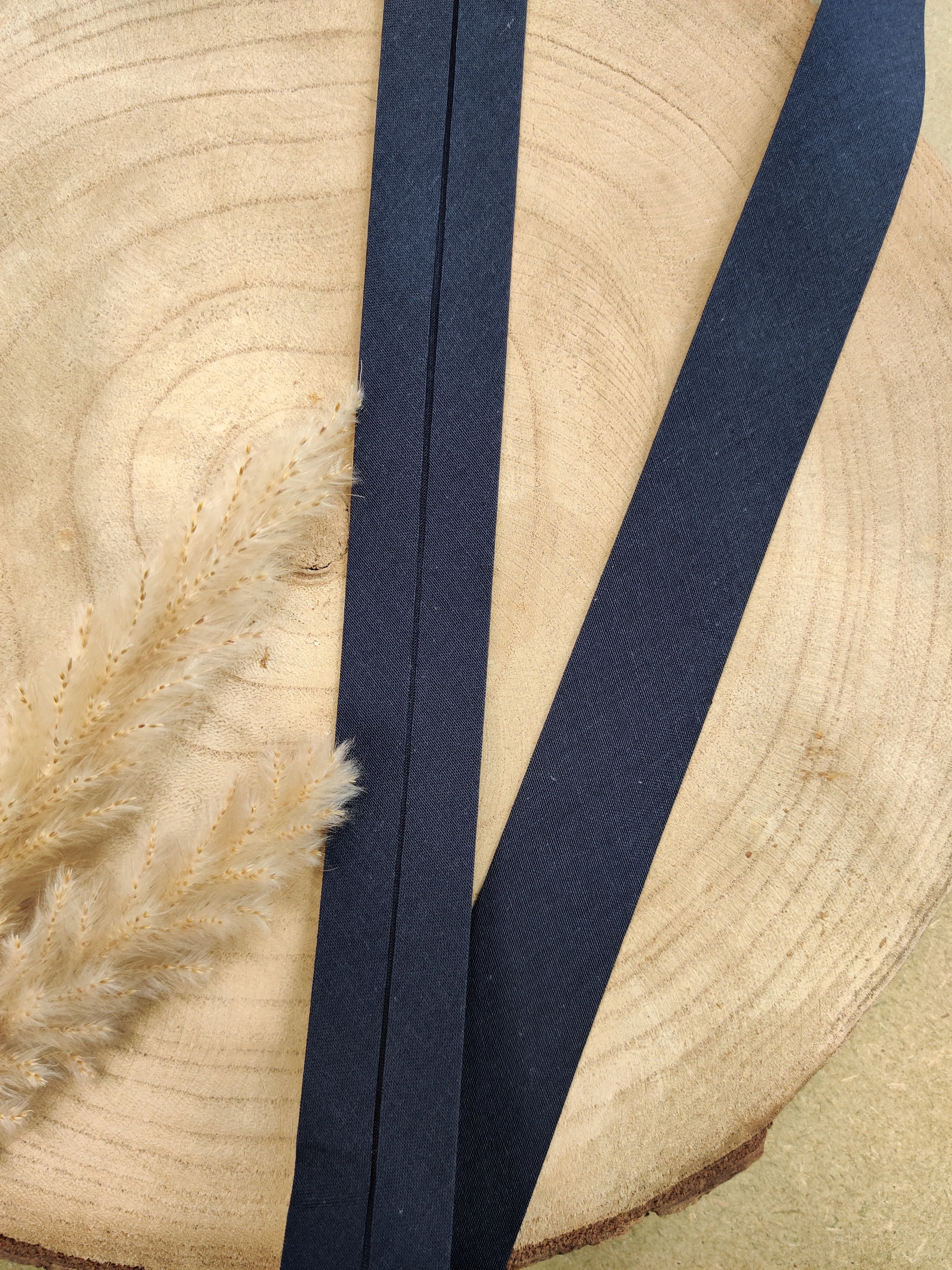 Biais pré-plié 27 mm - Bleu marine foncé