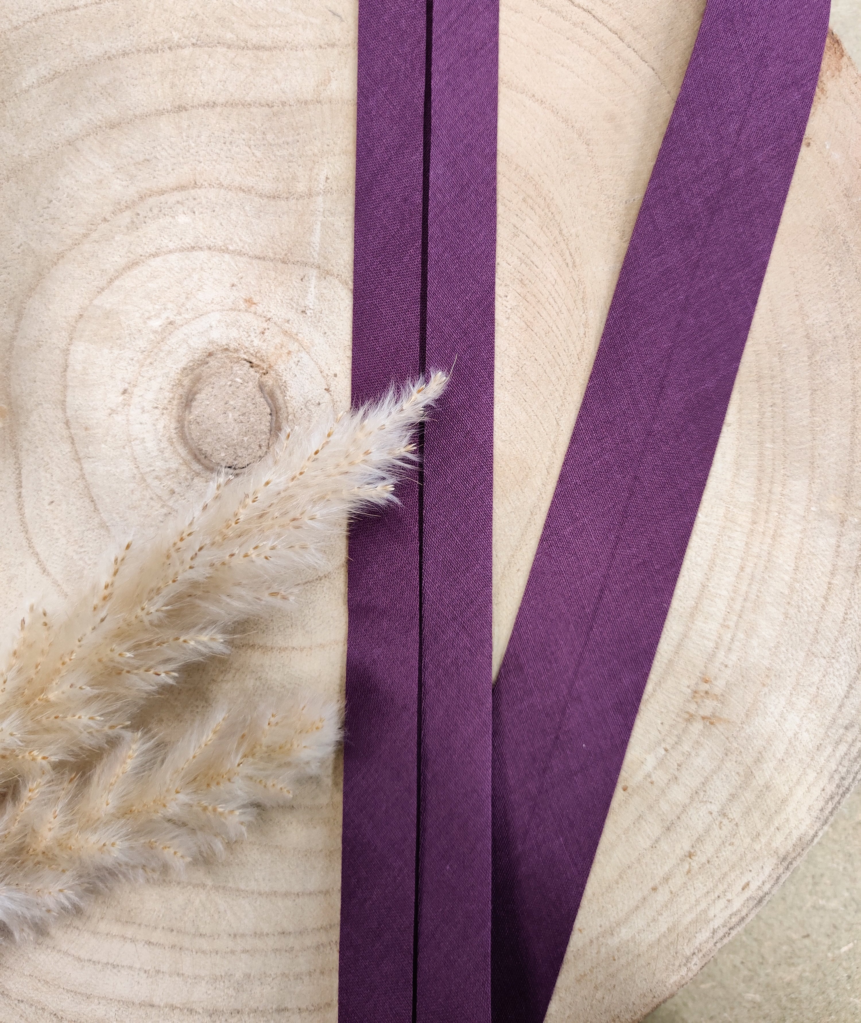 Biais pré-plié 27 mm - Aubergine
