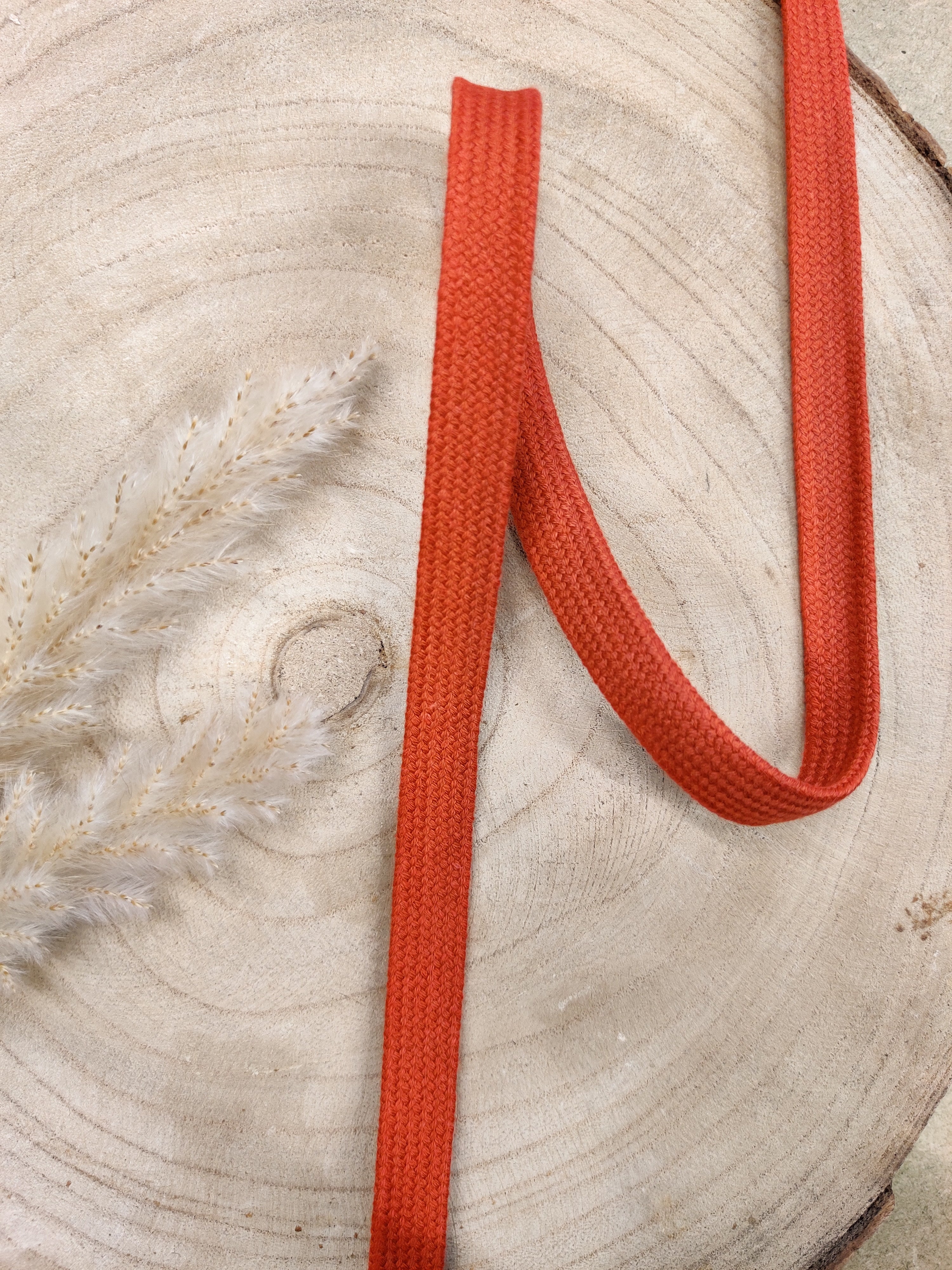 Cordon plat pour sweat 15mm - orange brûlée