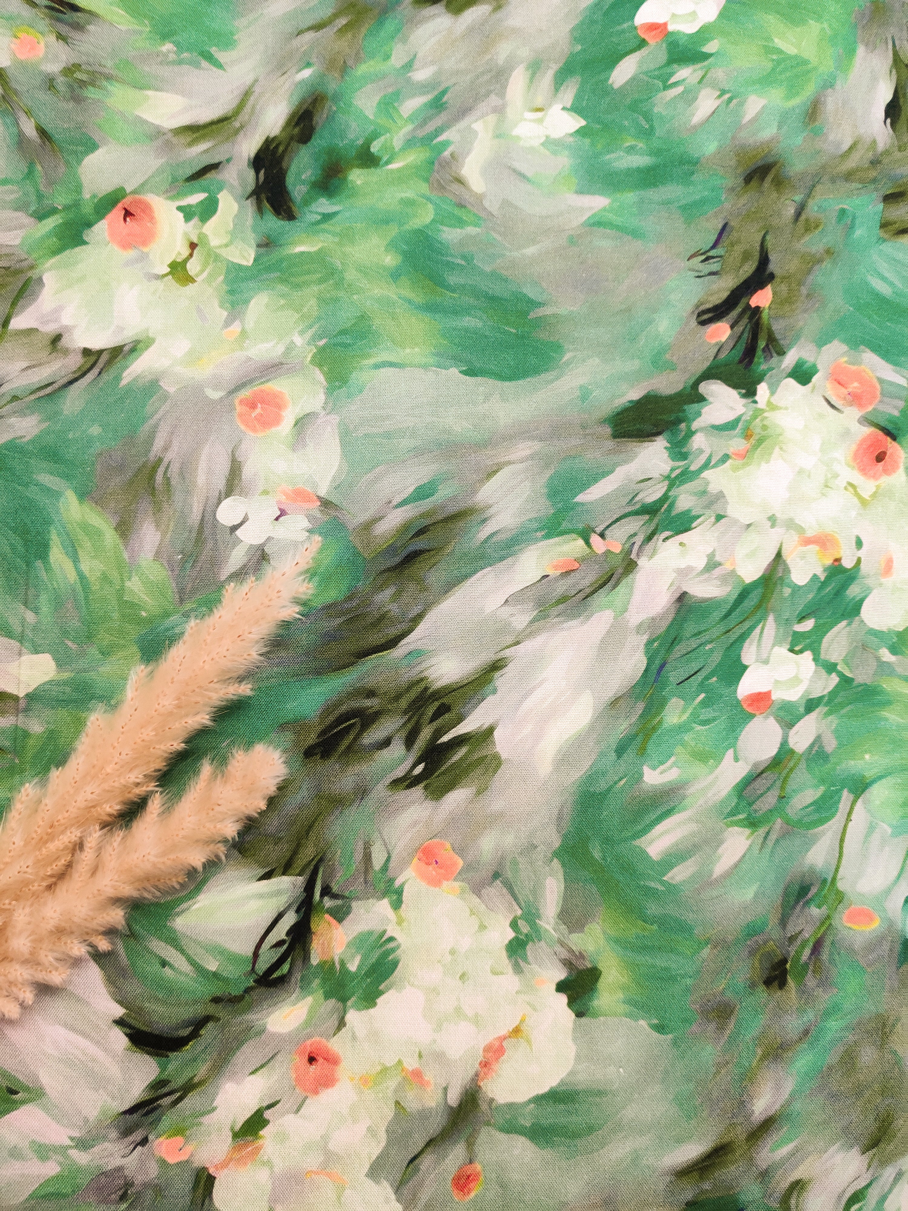 Popeline de viscose - Jardin brumeux