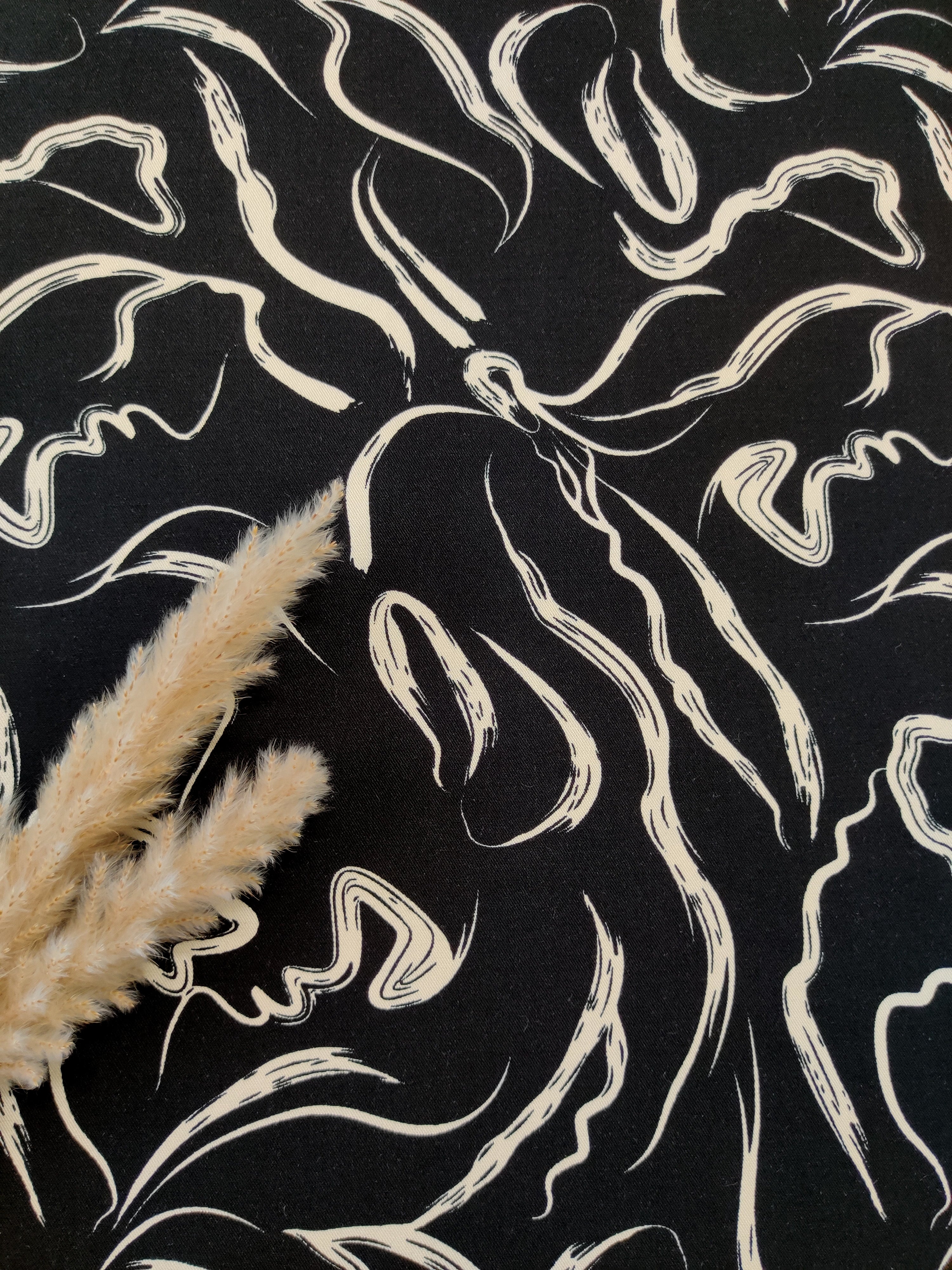 Twill de viscose stretch noir - Impulsion Graphique