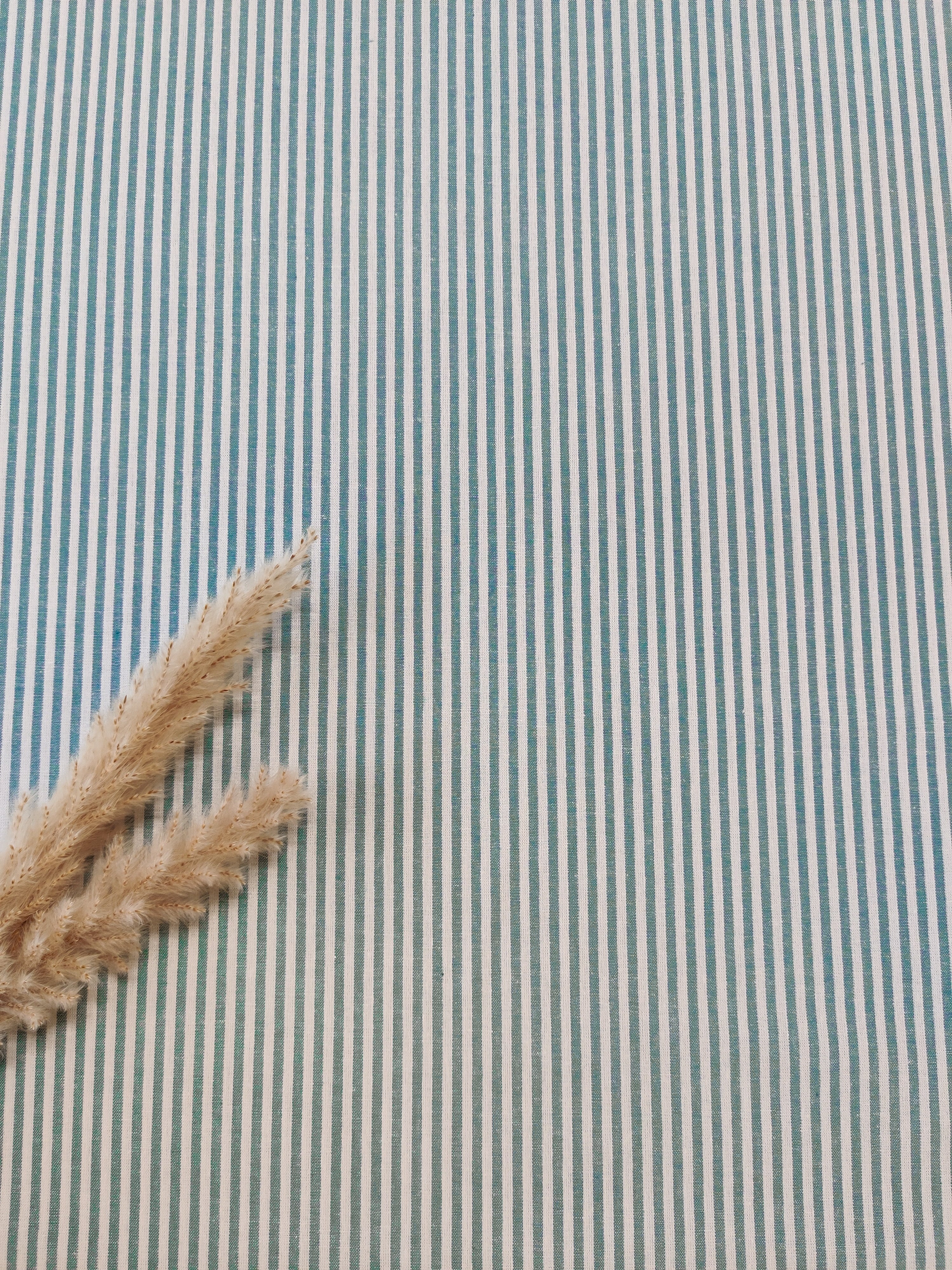 Chambray de coton ligné - Pétrole