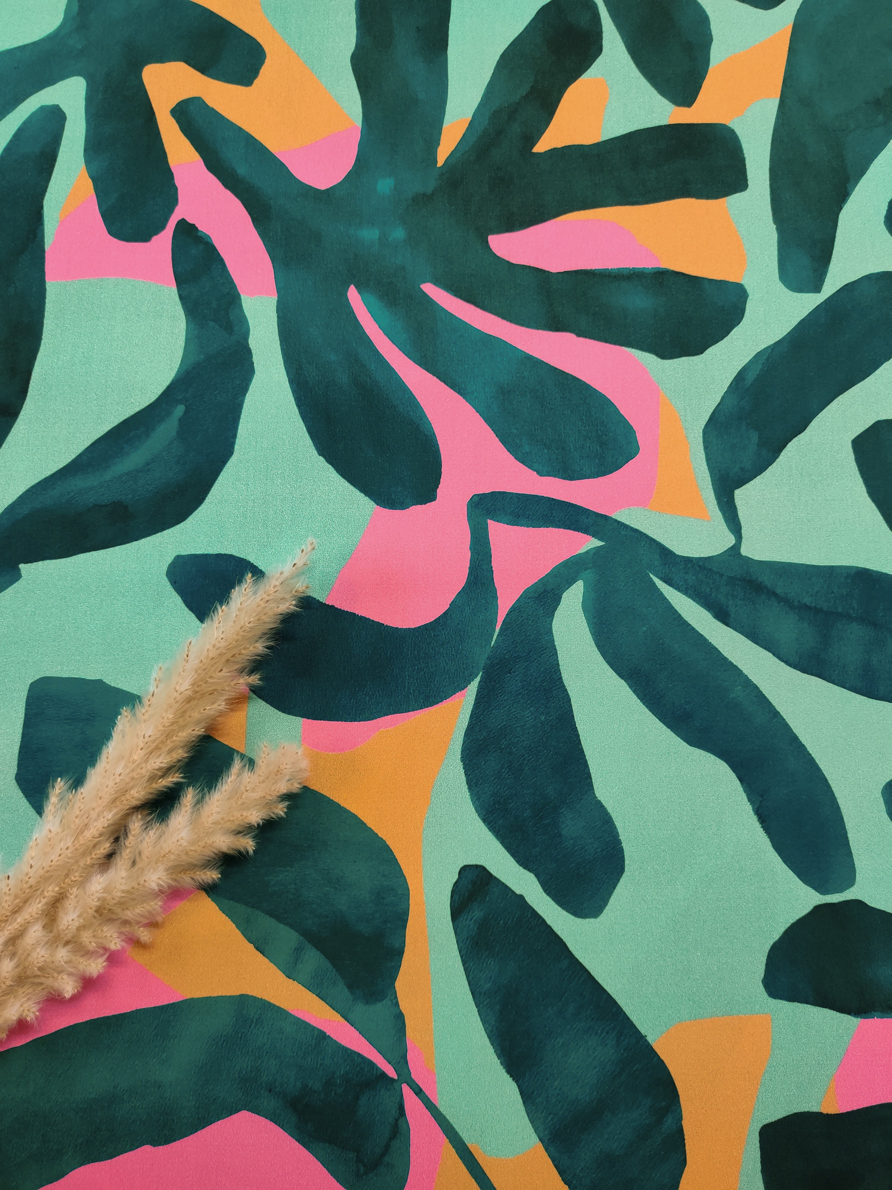 Satin de coton menthe - Vibration exotique