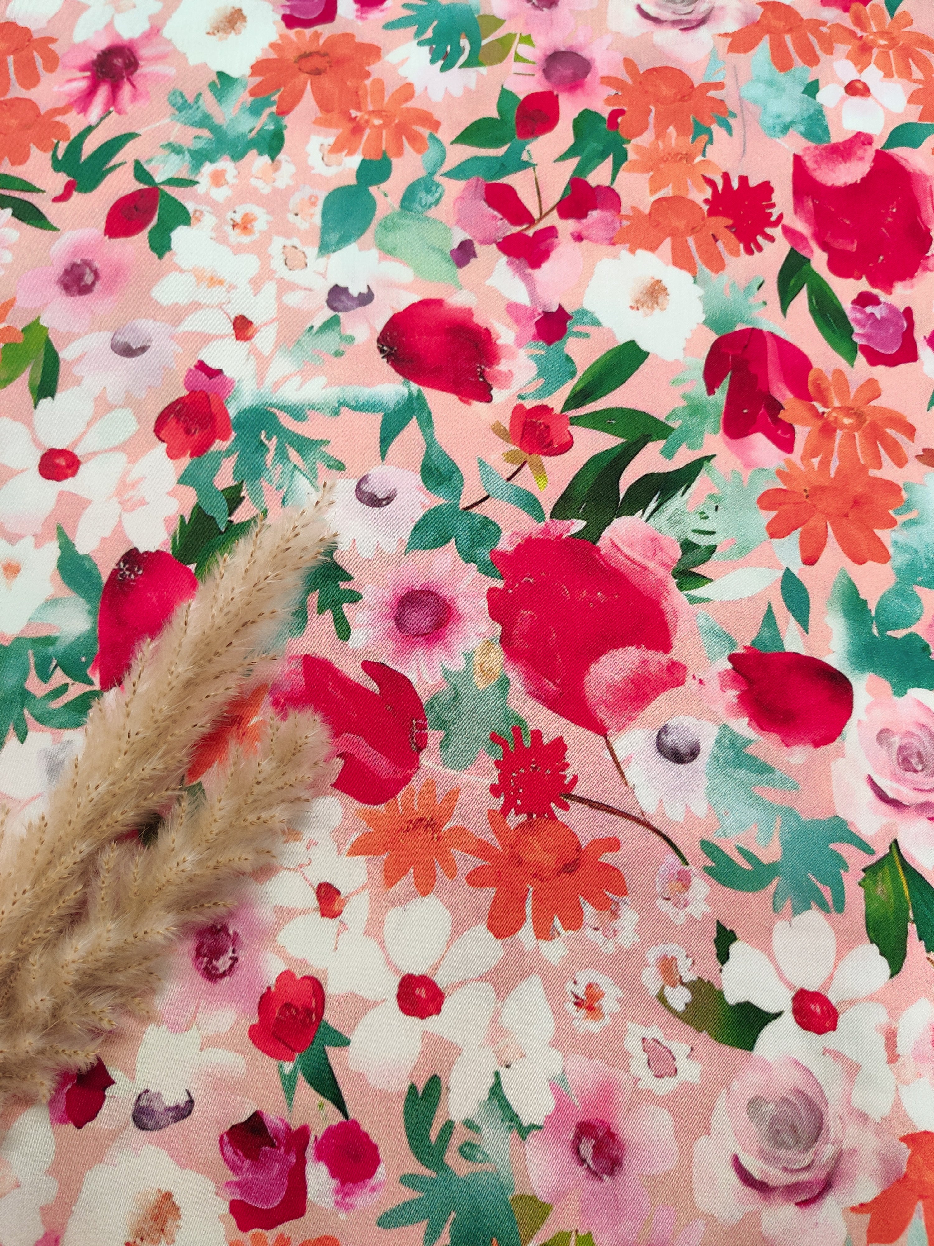 Satin de viscose - Palette en fleurs