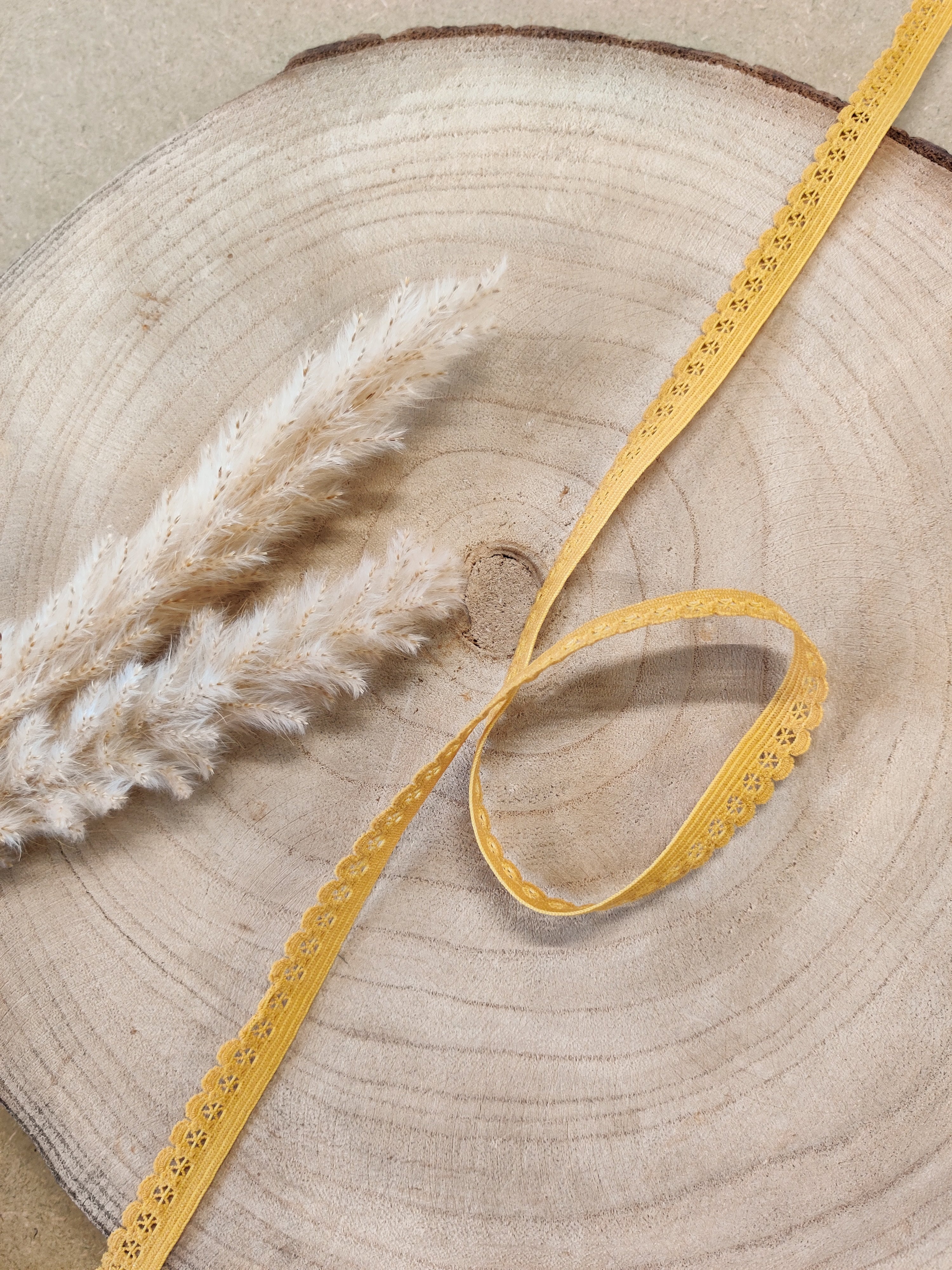 Elastique à picots simple 13 mm - Ocre