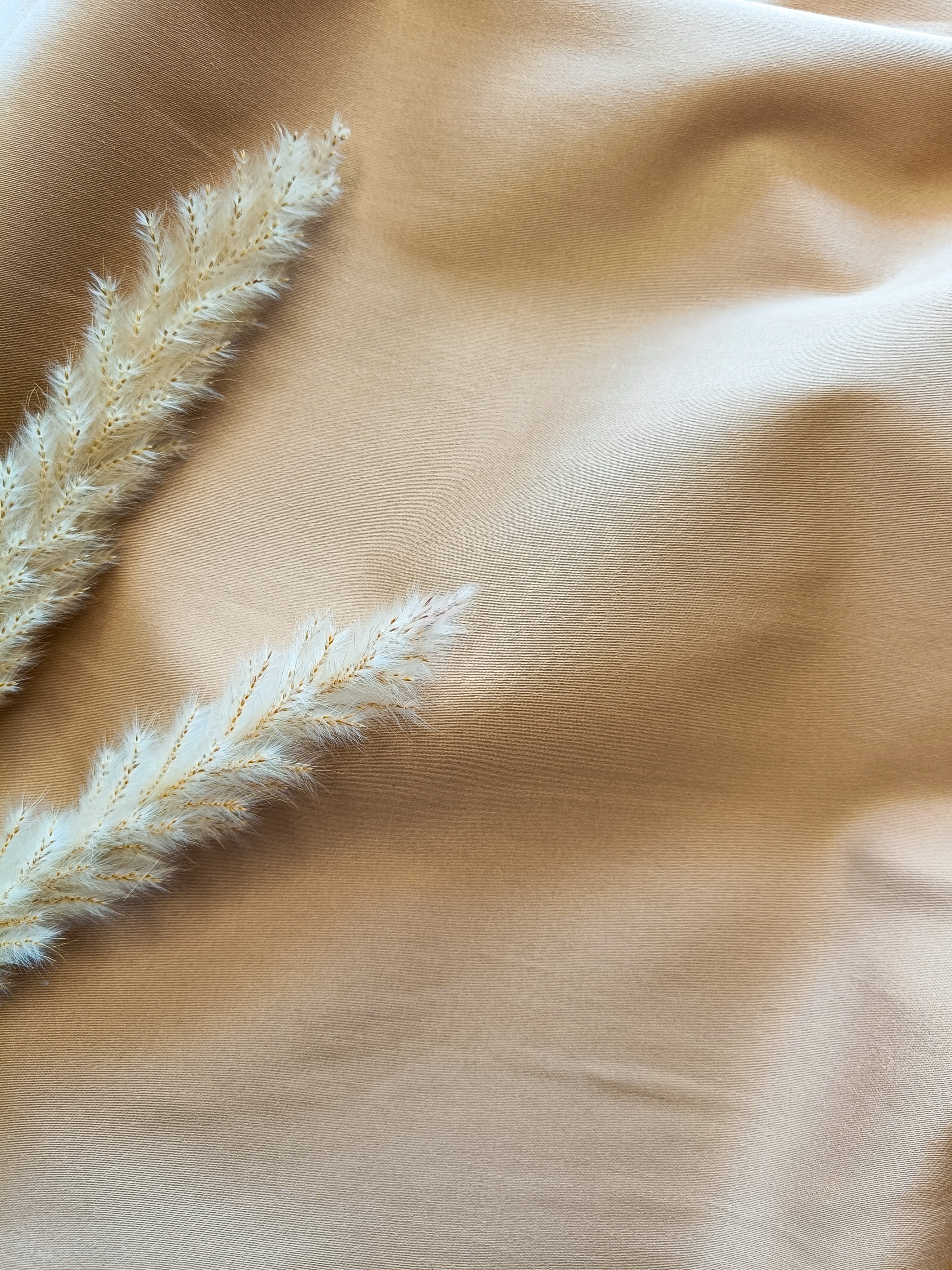 Satin de Coton stretch - Beige camel clair