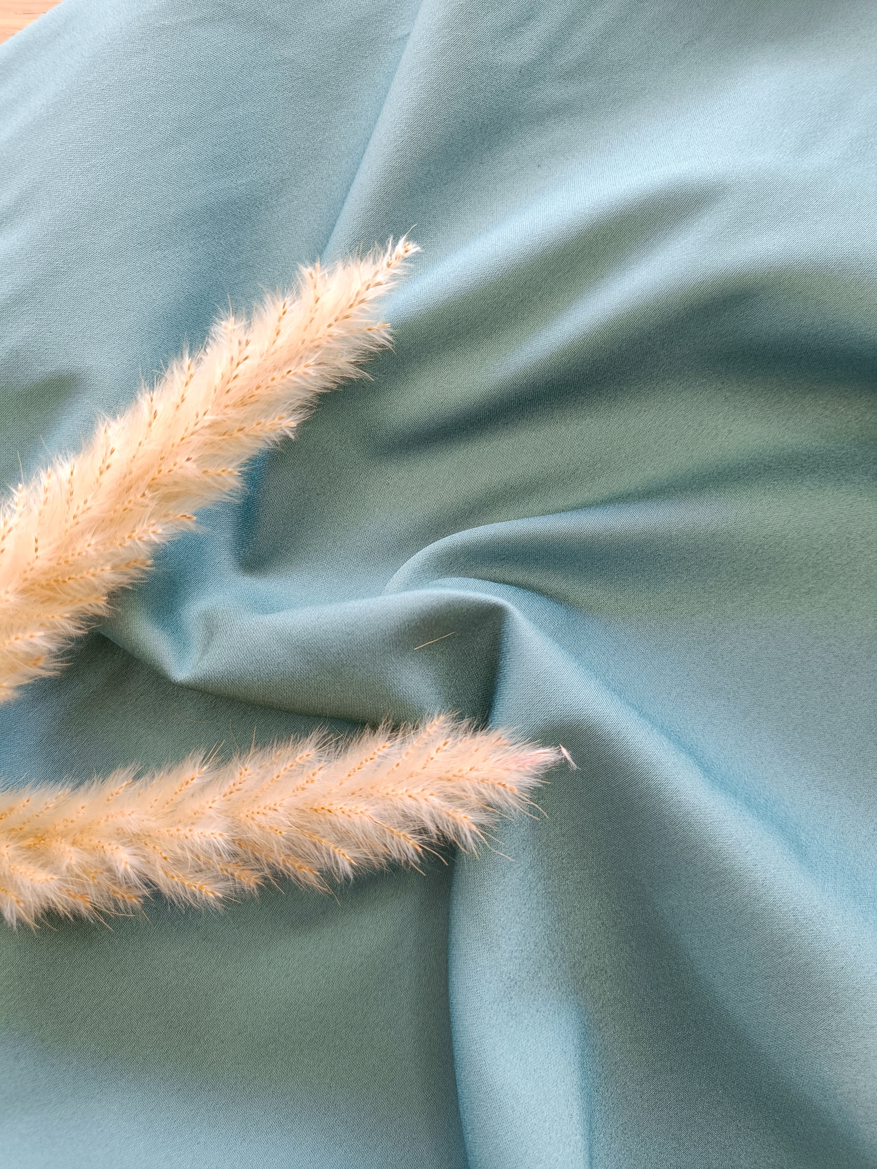 Satin de Coton stretch - Gris/bleu/vert