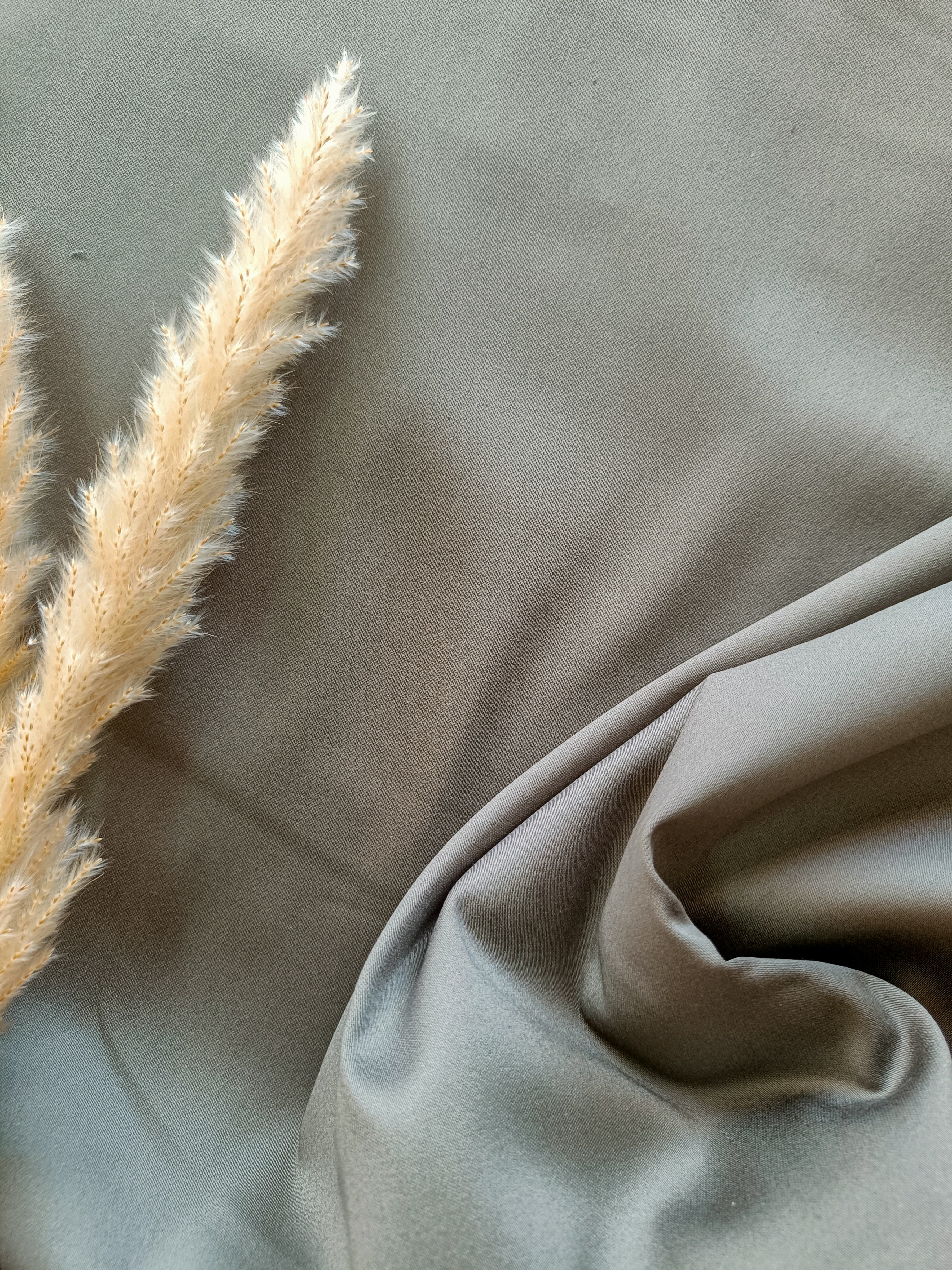 Satin de Coton stretch - gris vert