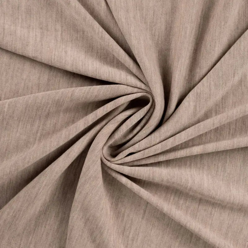 Jersey interlock 100% laine mérinos beige - TISSU D