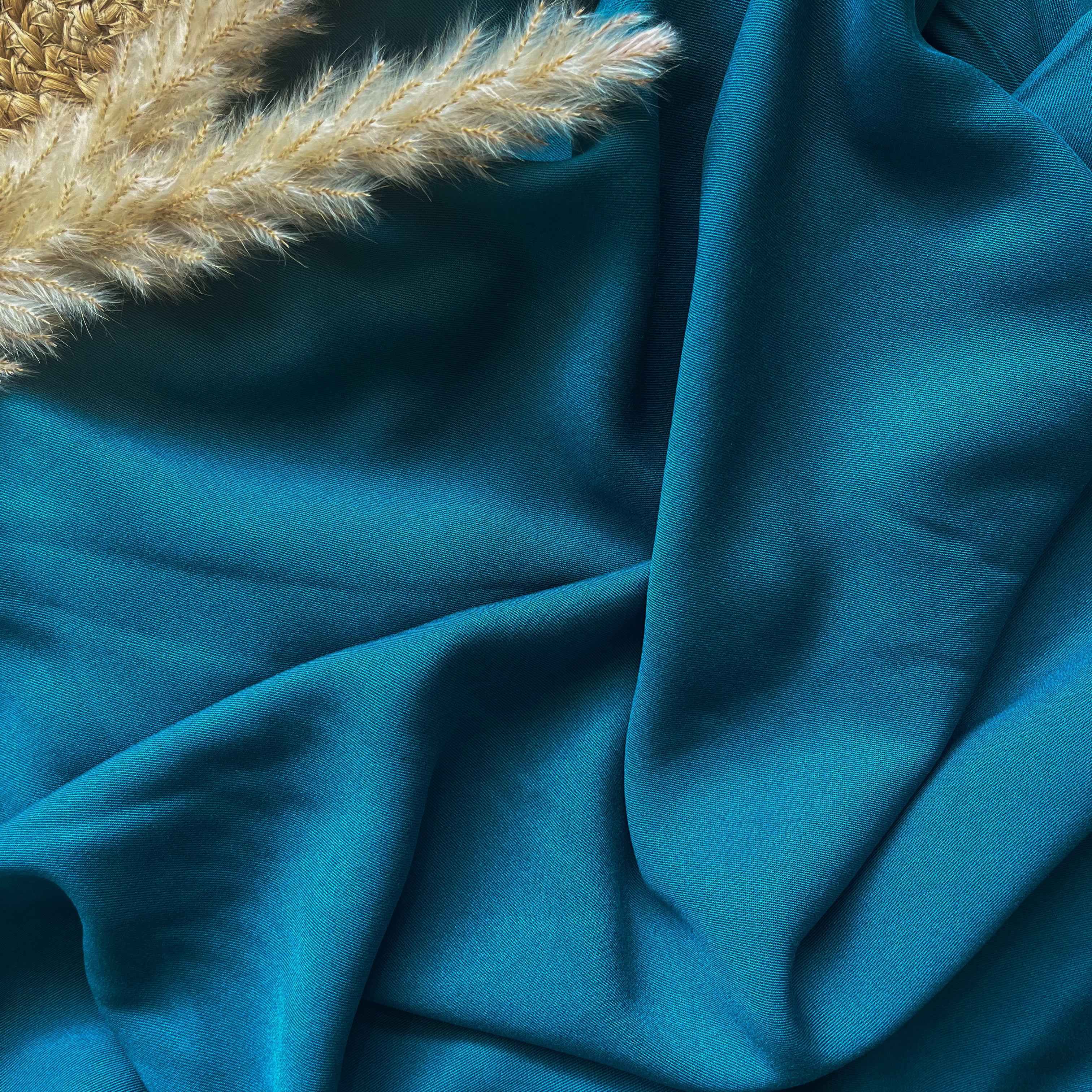 Twill de viscose - Bleu pétrole