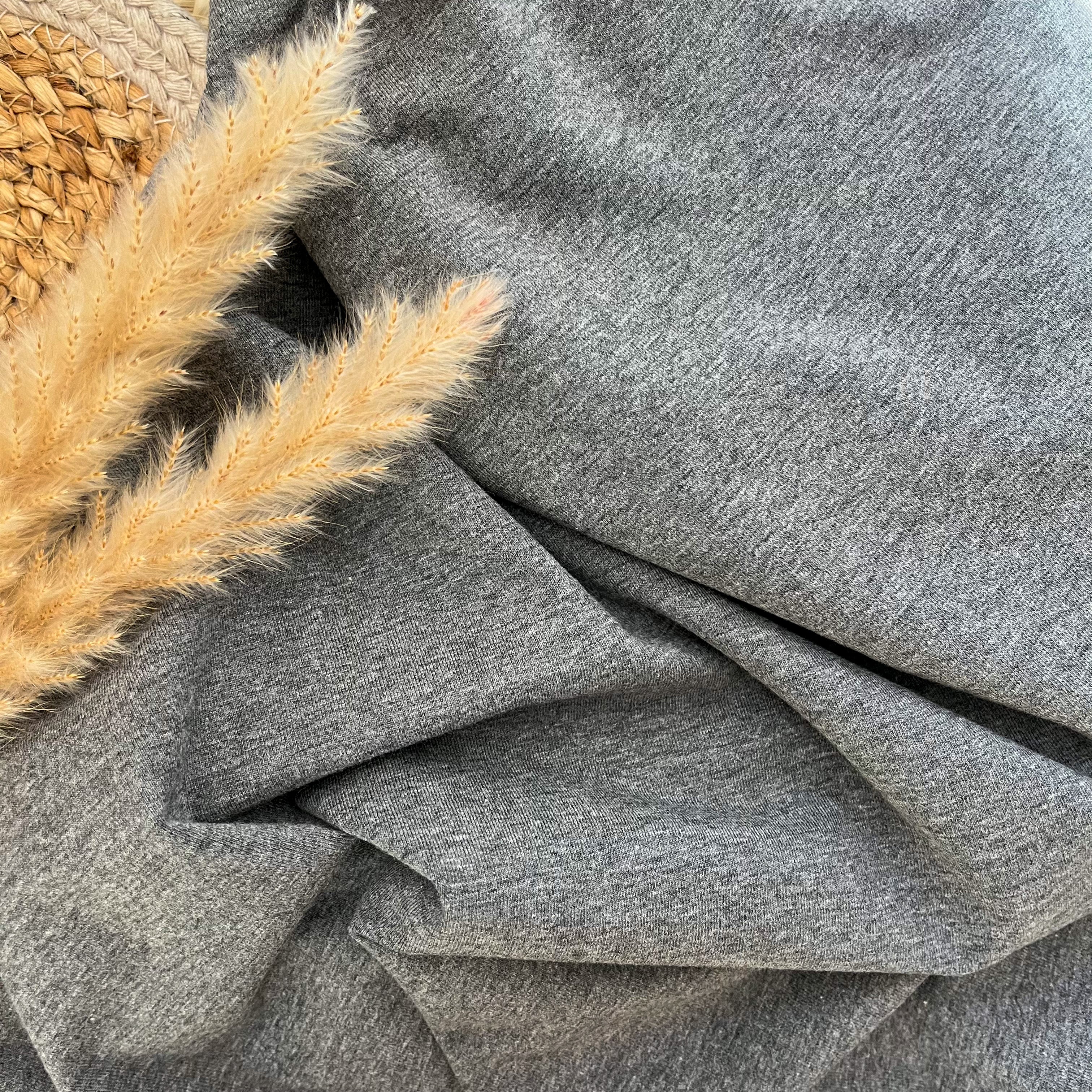Jersey de coton - gris moyen chiné