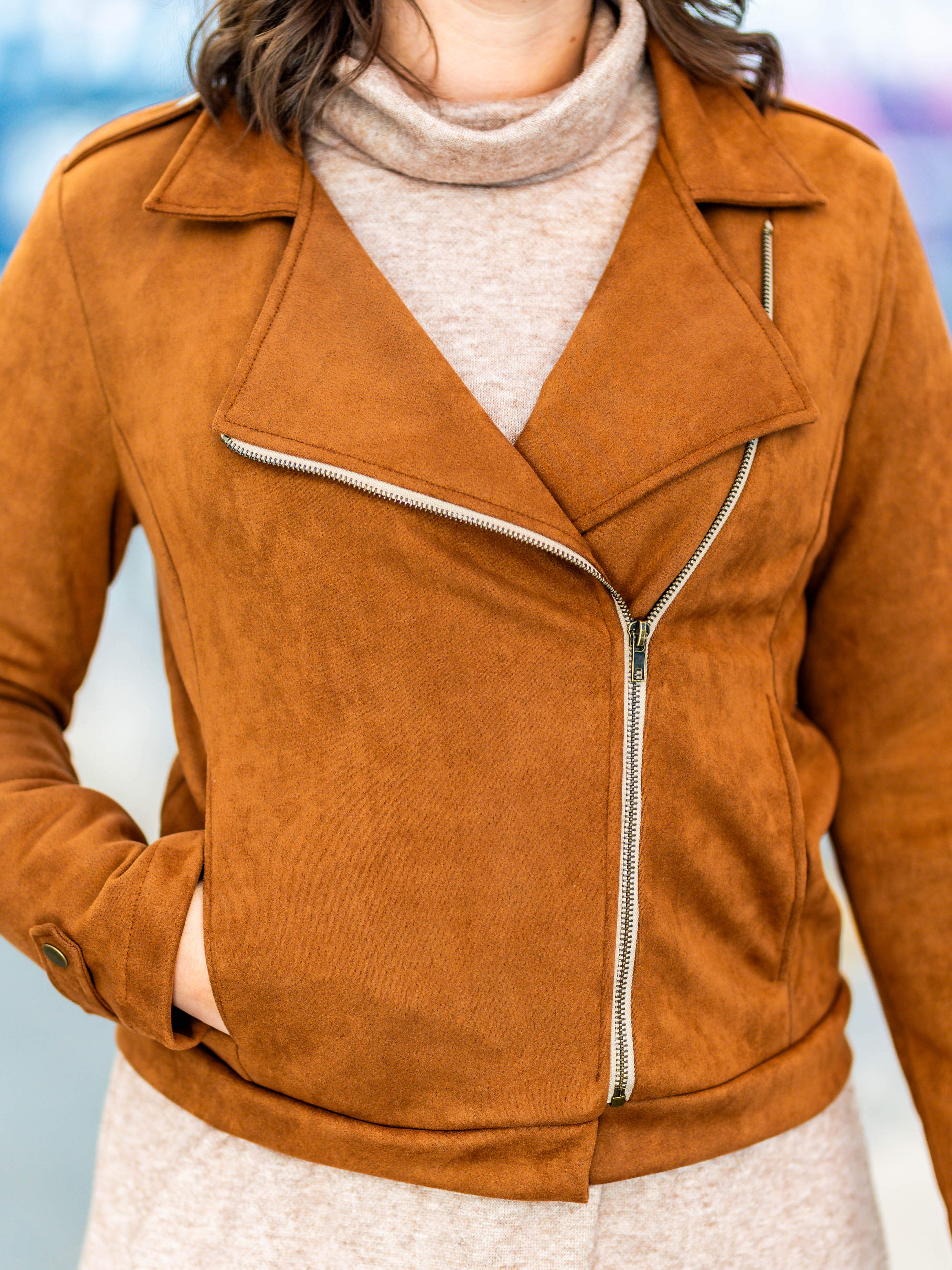 Suédine stretch - Cognac