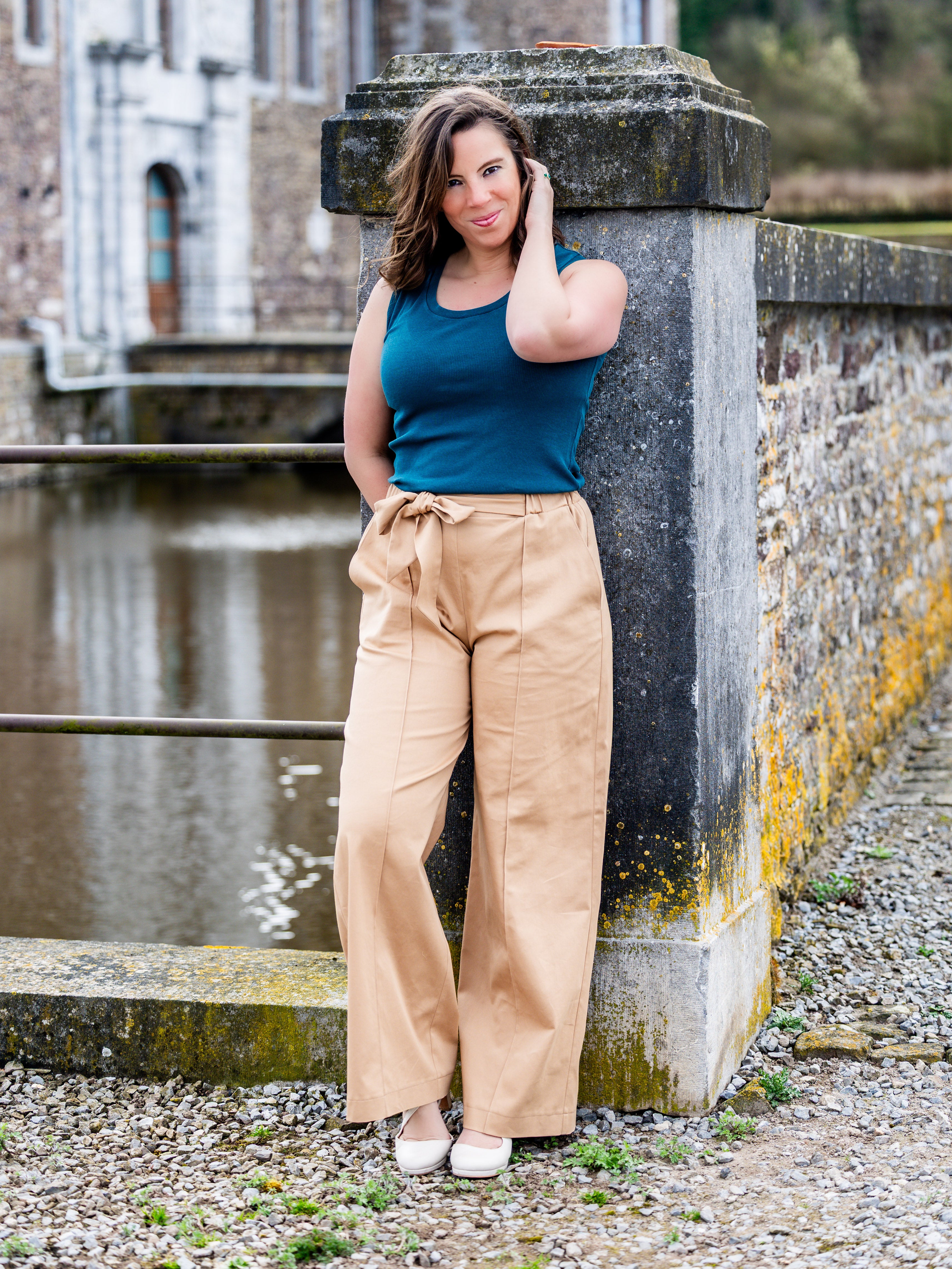 Satin de Coton stretch - Beige camel clair