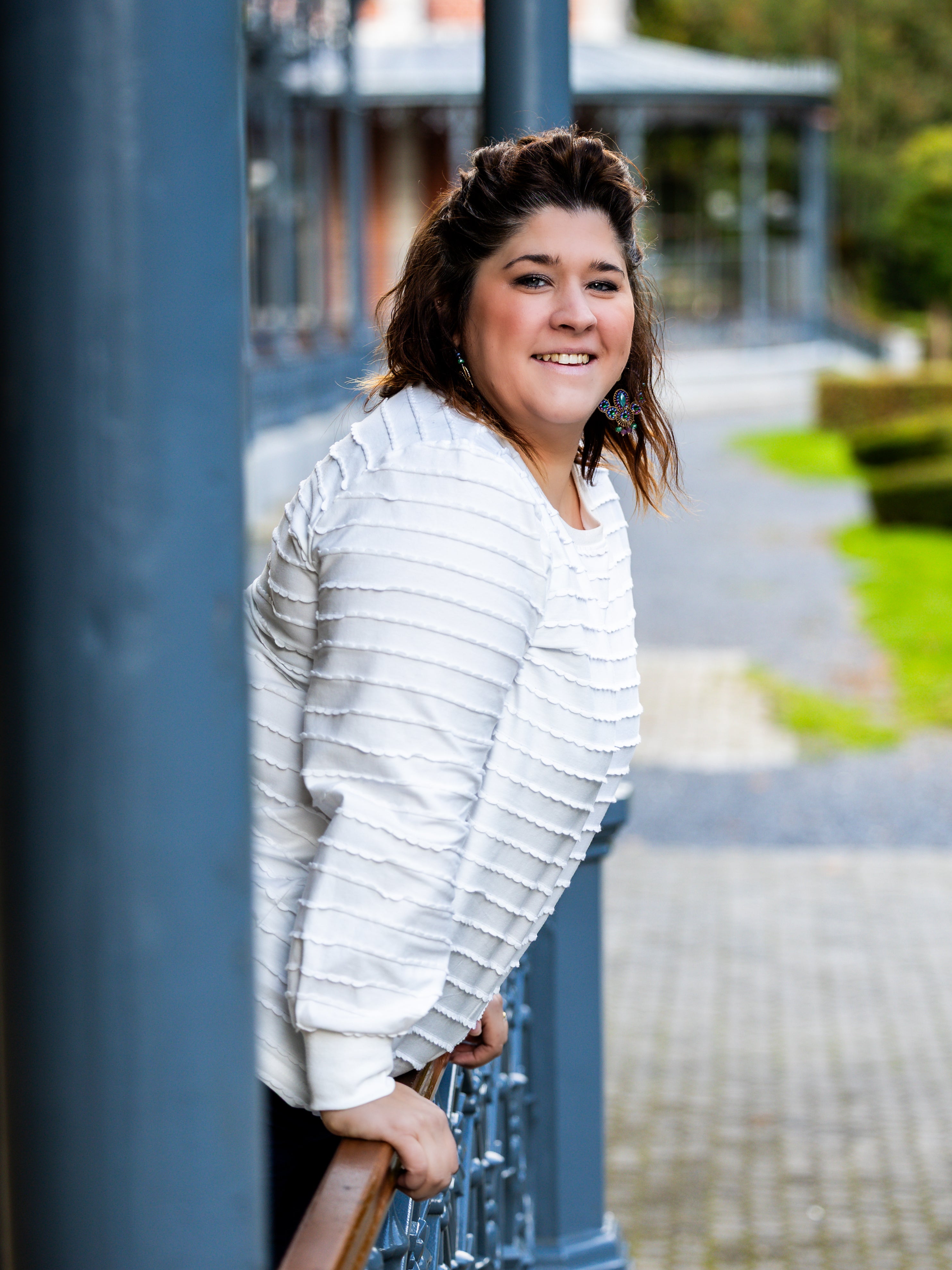 Jersey de coton festonné - Blanc