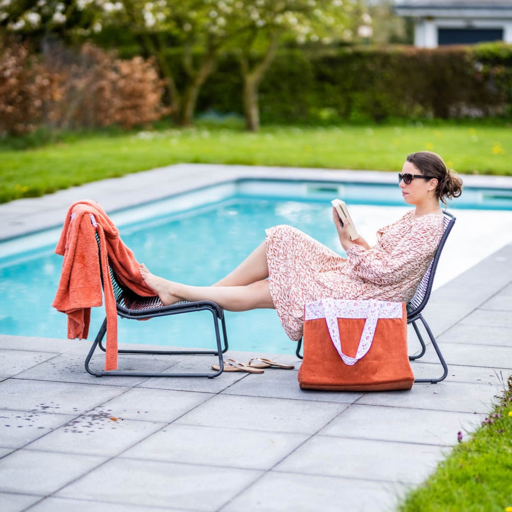 Velours côtelé lavé - Terracotta