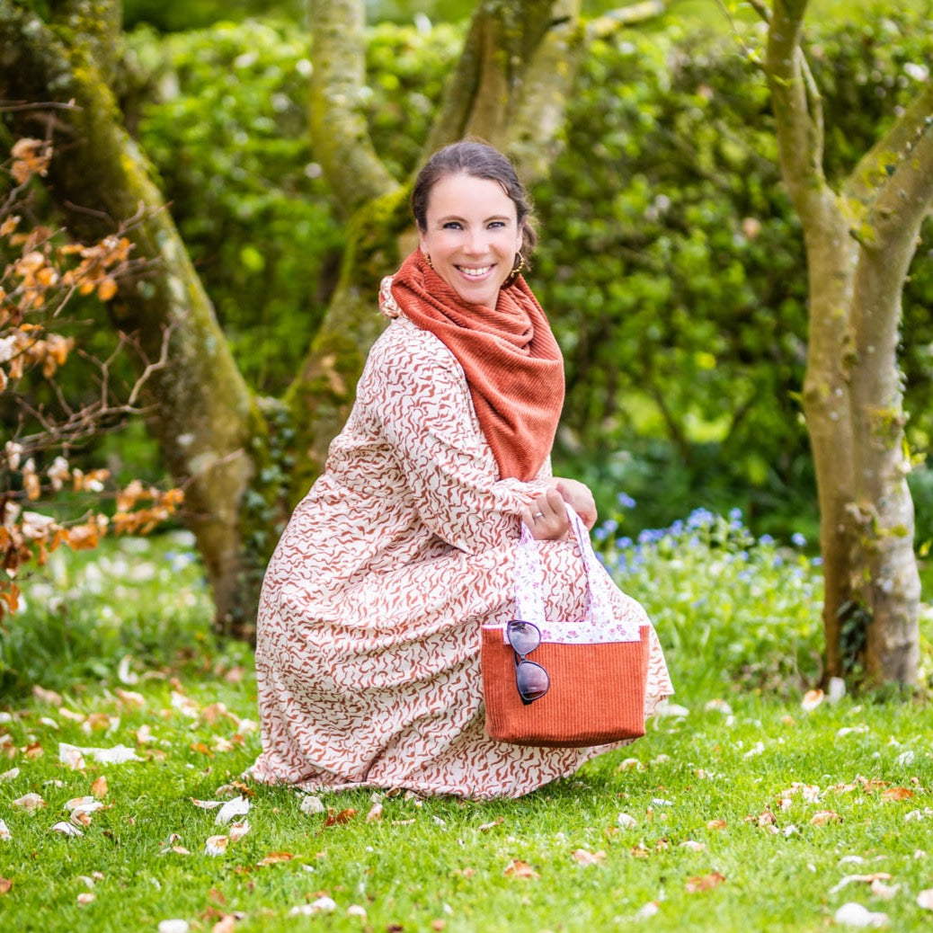 Velours côtelé lavé - Terracotta