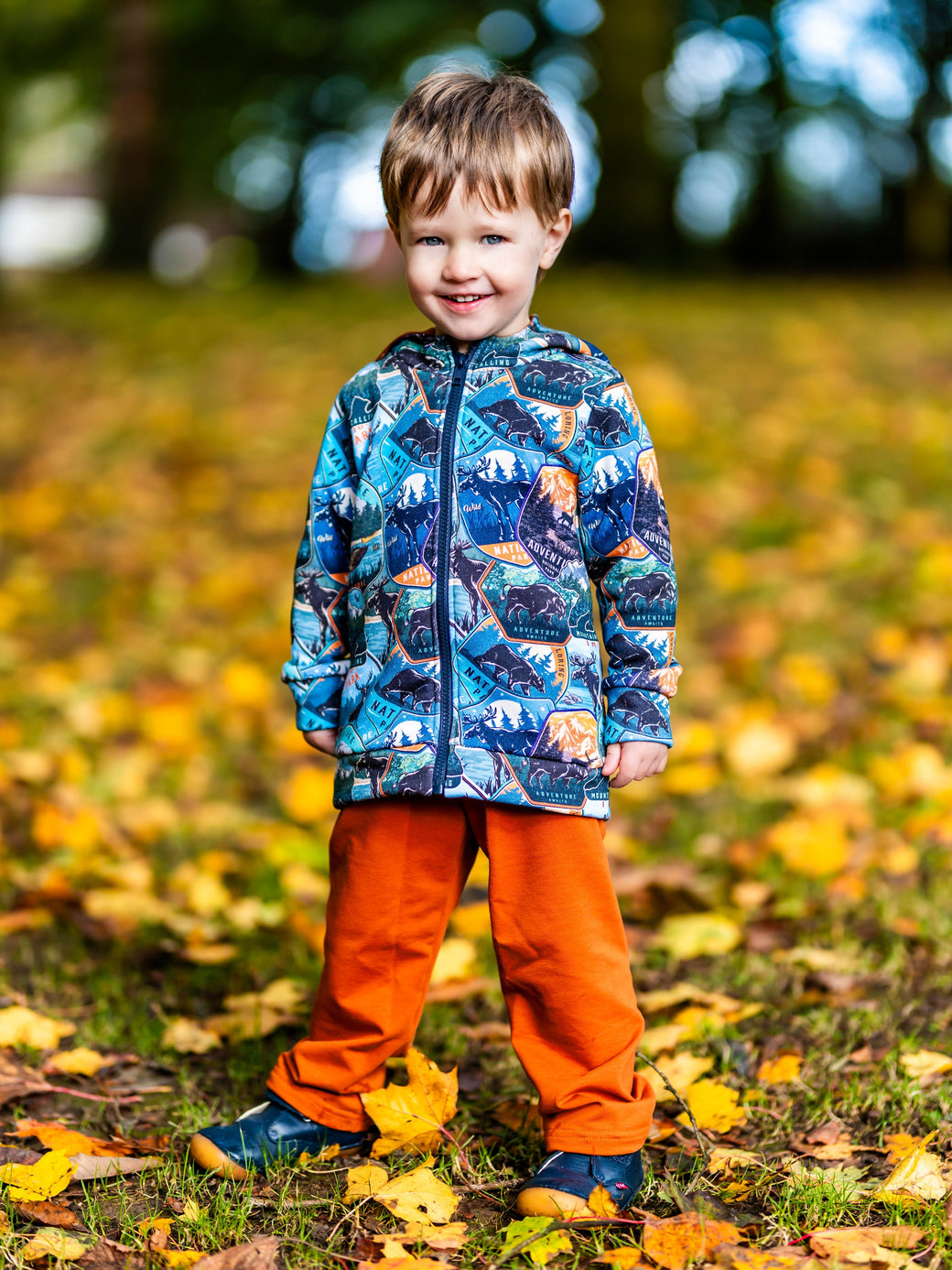 Combinaison à Capuche Pour Enfants Avec Fermeture Éclair Et Motif Oiseaux Colorés - Pyjama Confort