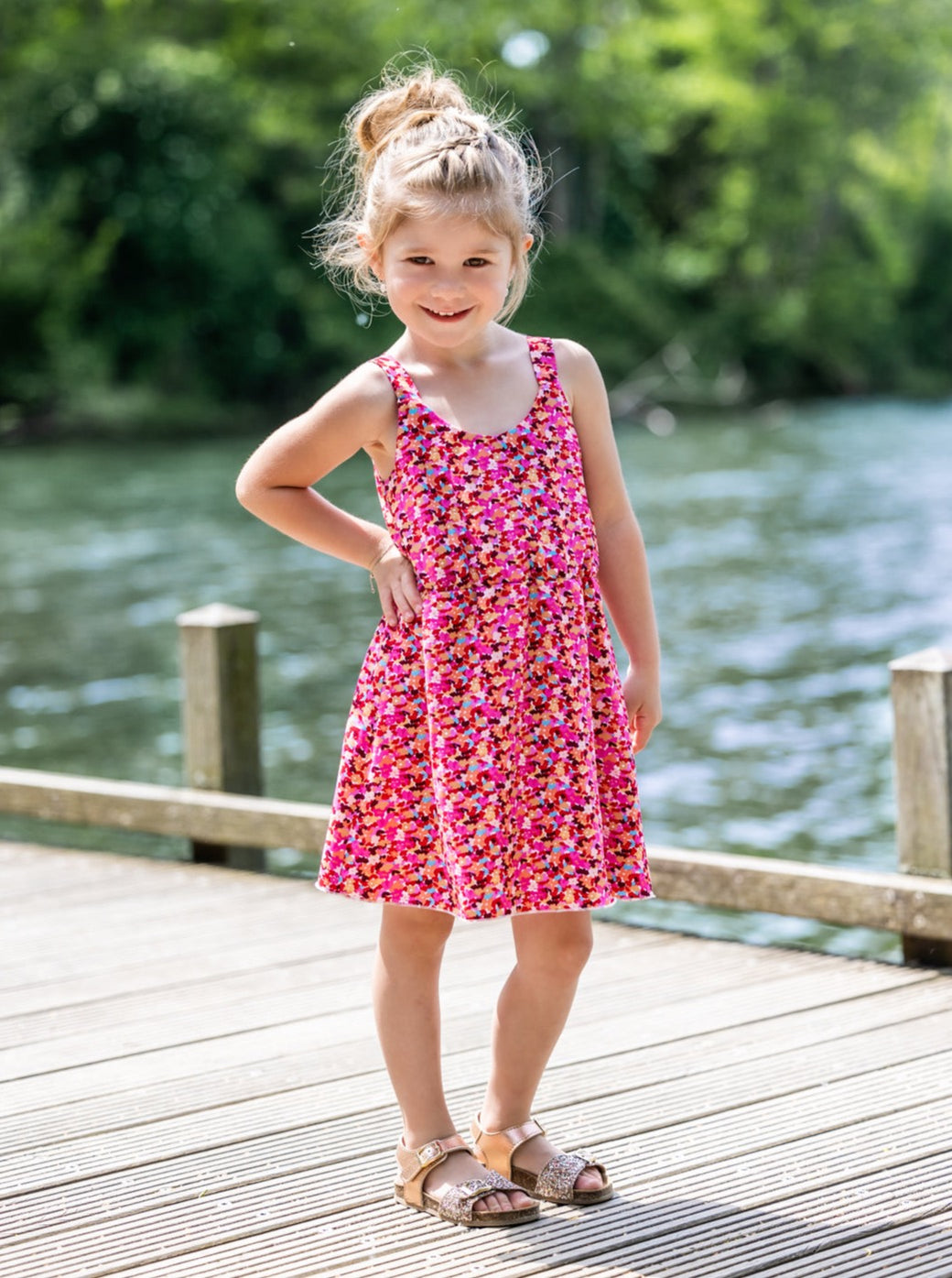 Robe Fille Clé Cuivre Taille S (6 Ans) - Imprimé Paisley-Floral Pêche - Neuve Avec Étiquettes