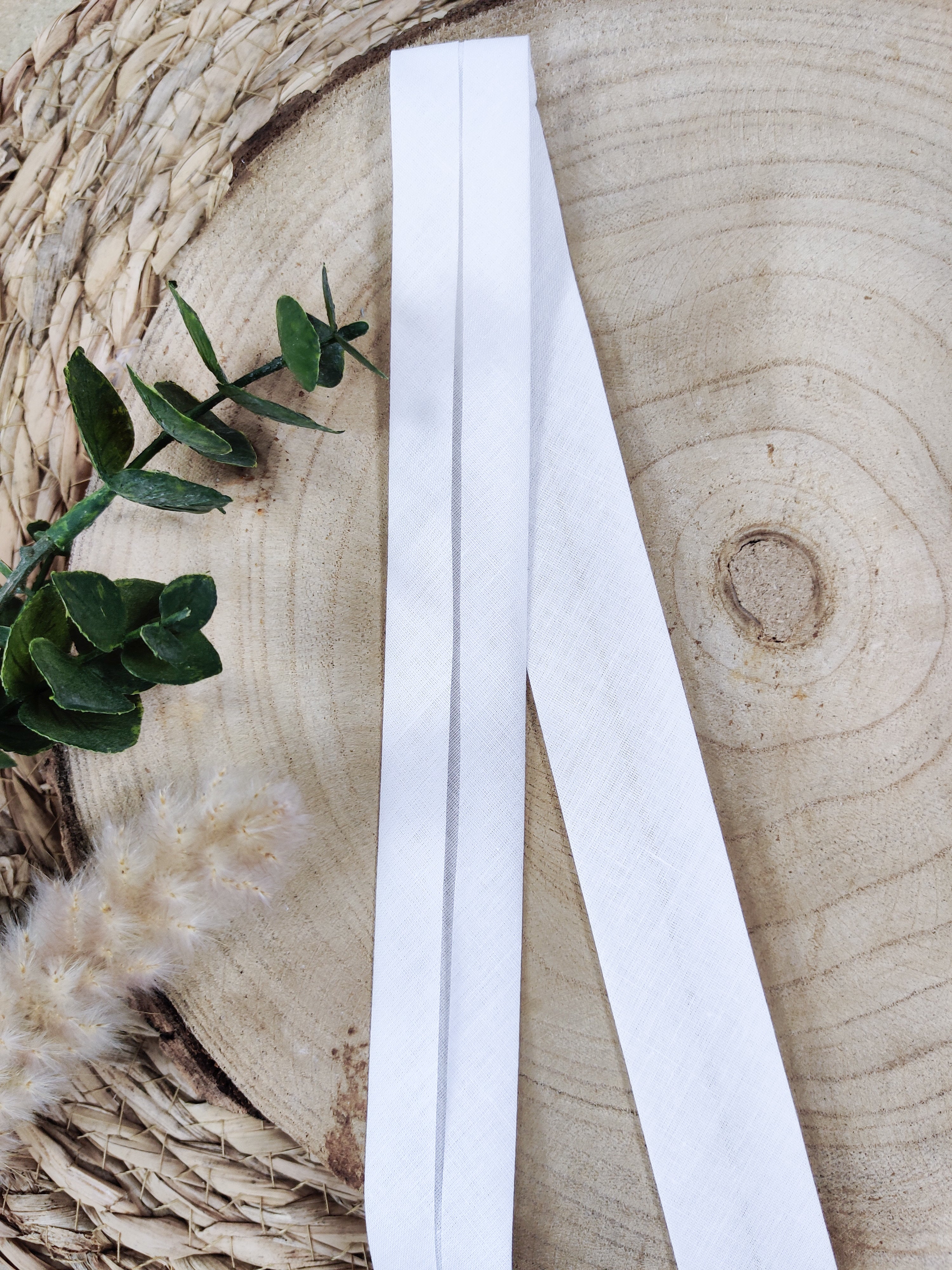 Biais pré-plié 27 mm - Blanc