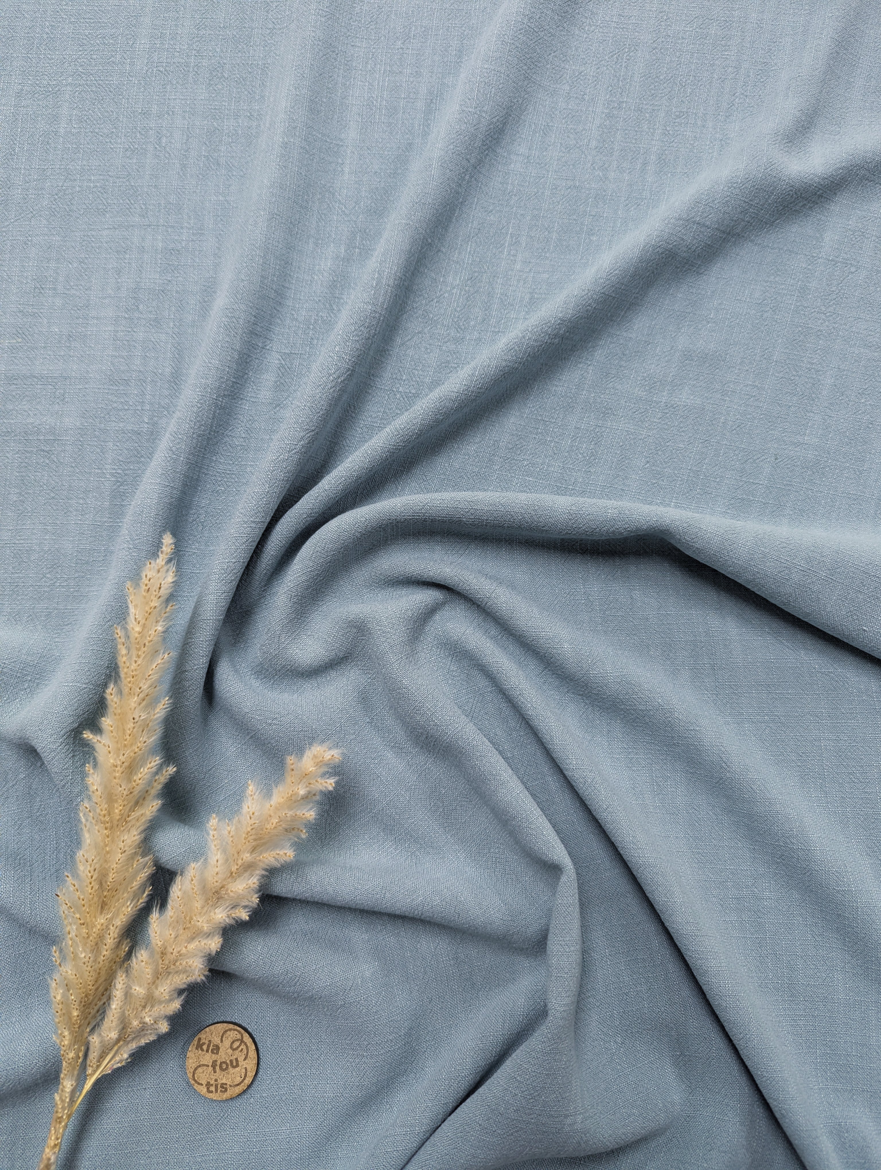 Lin viscose - Bleu gris