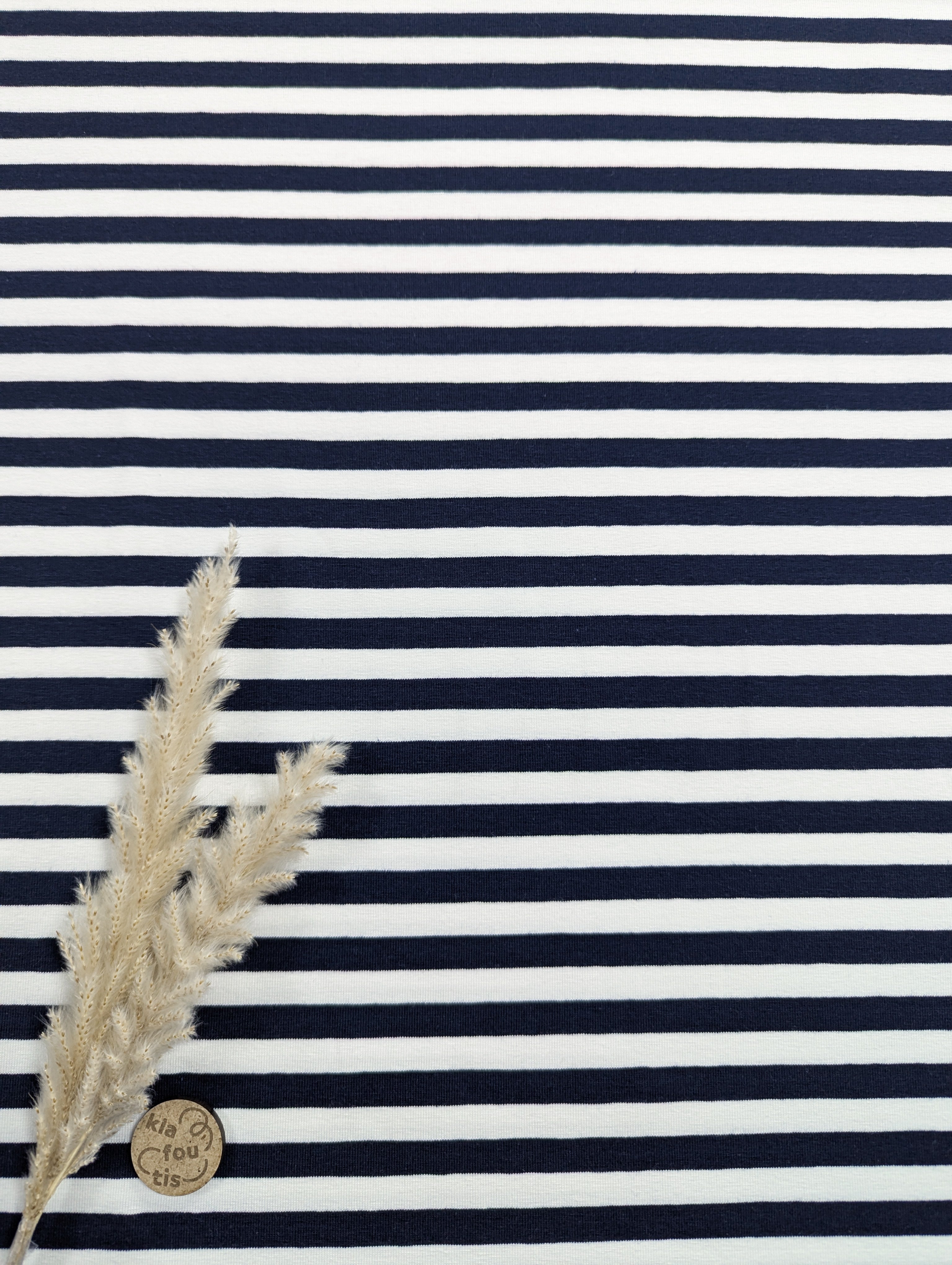 Jersey de coton marinière - bleu marine