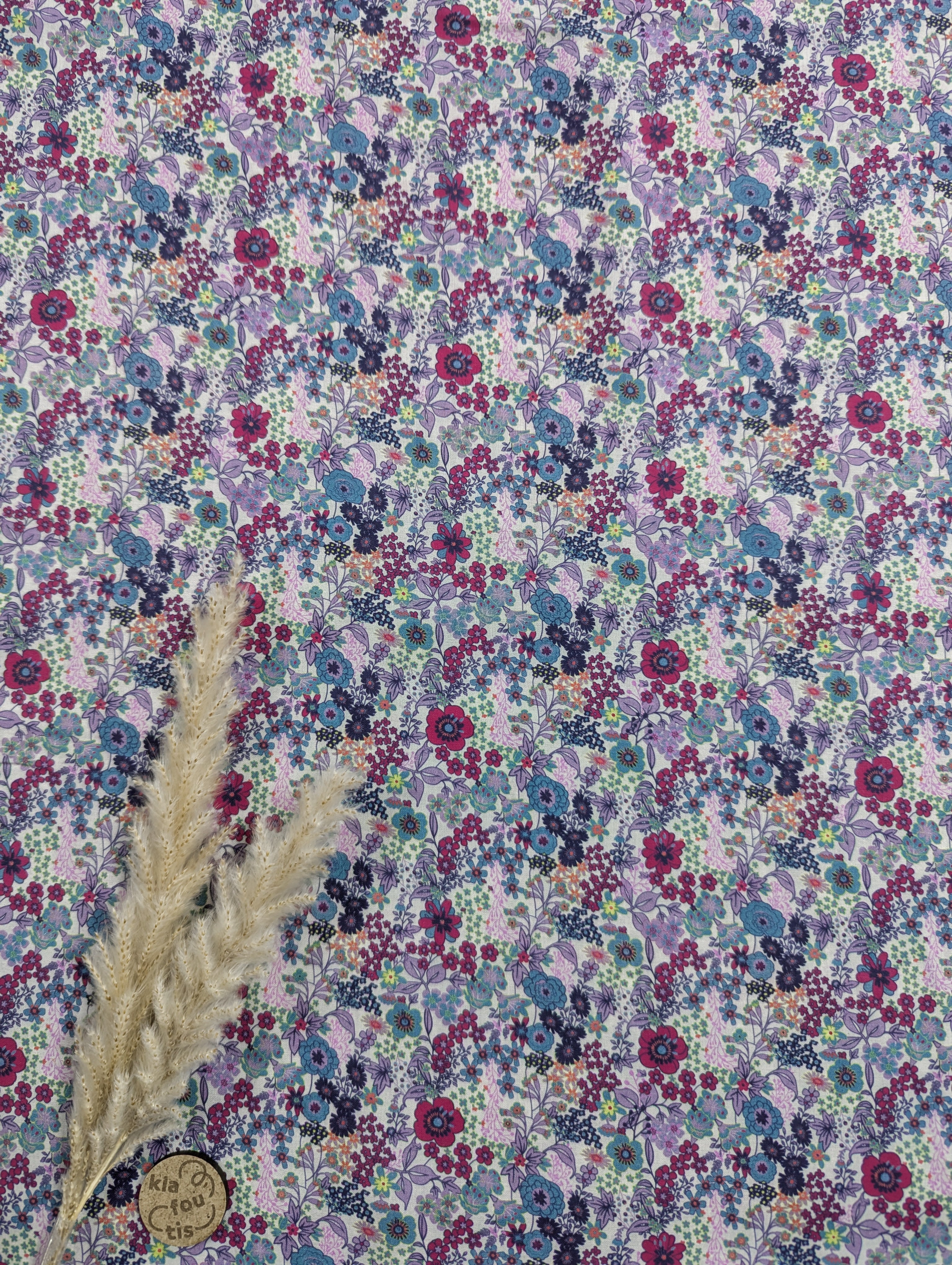 Voile de coton - effet liberty rose