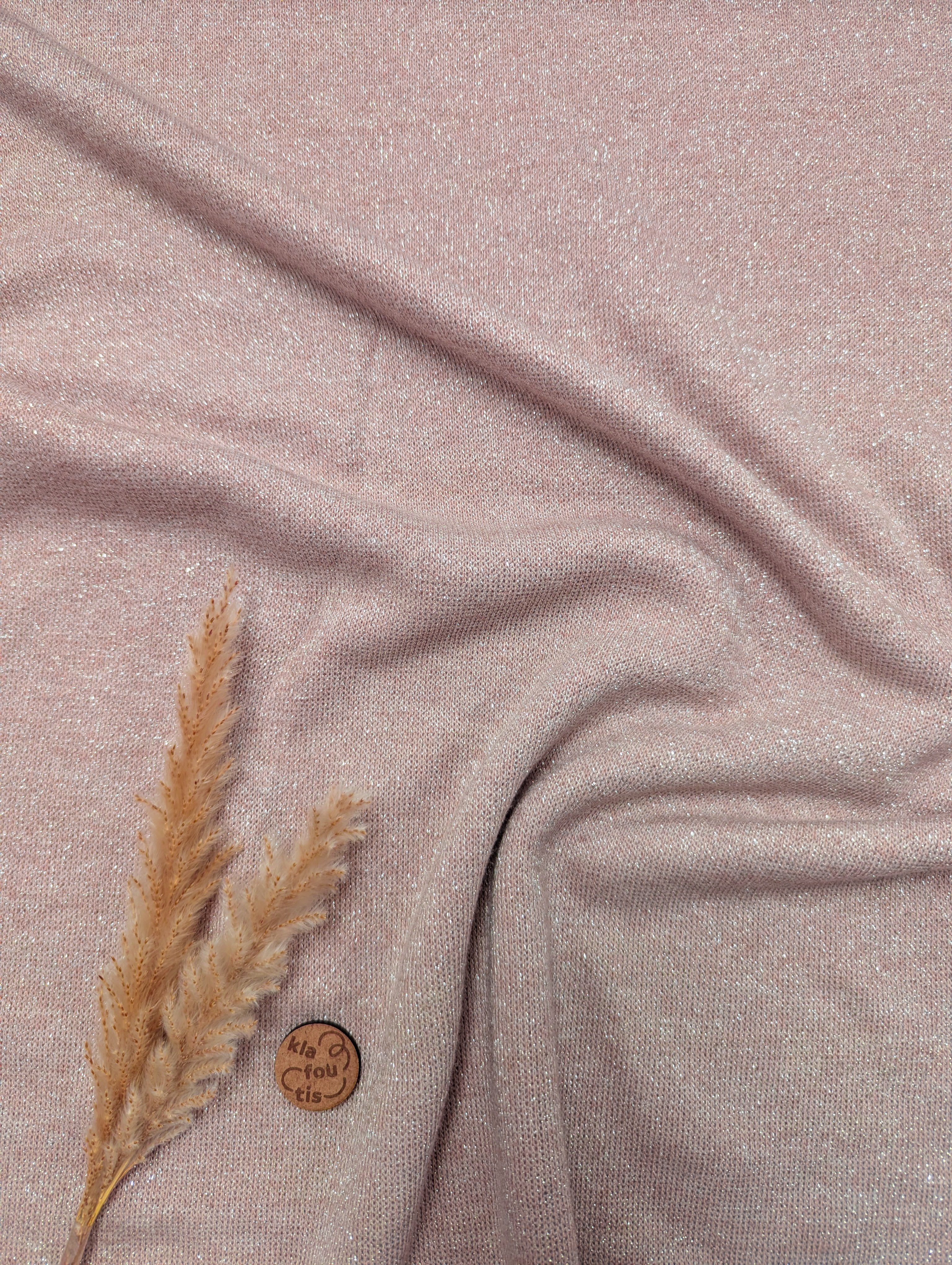 Maille tricot lurex - beige argenté