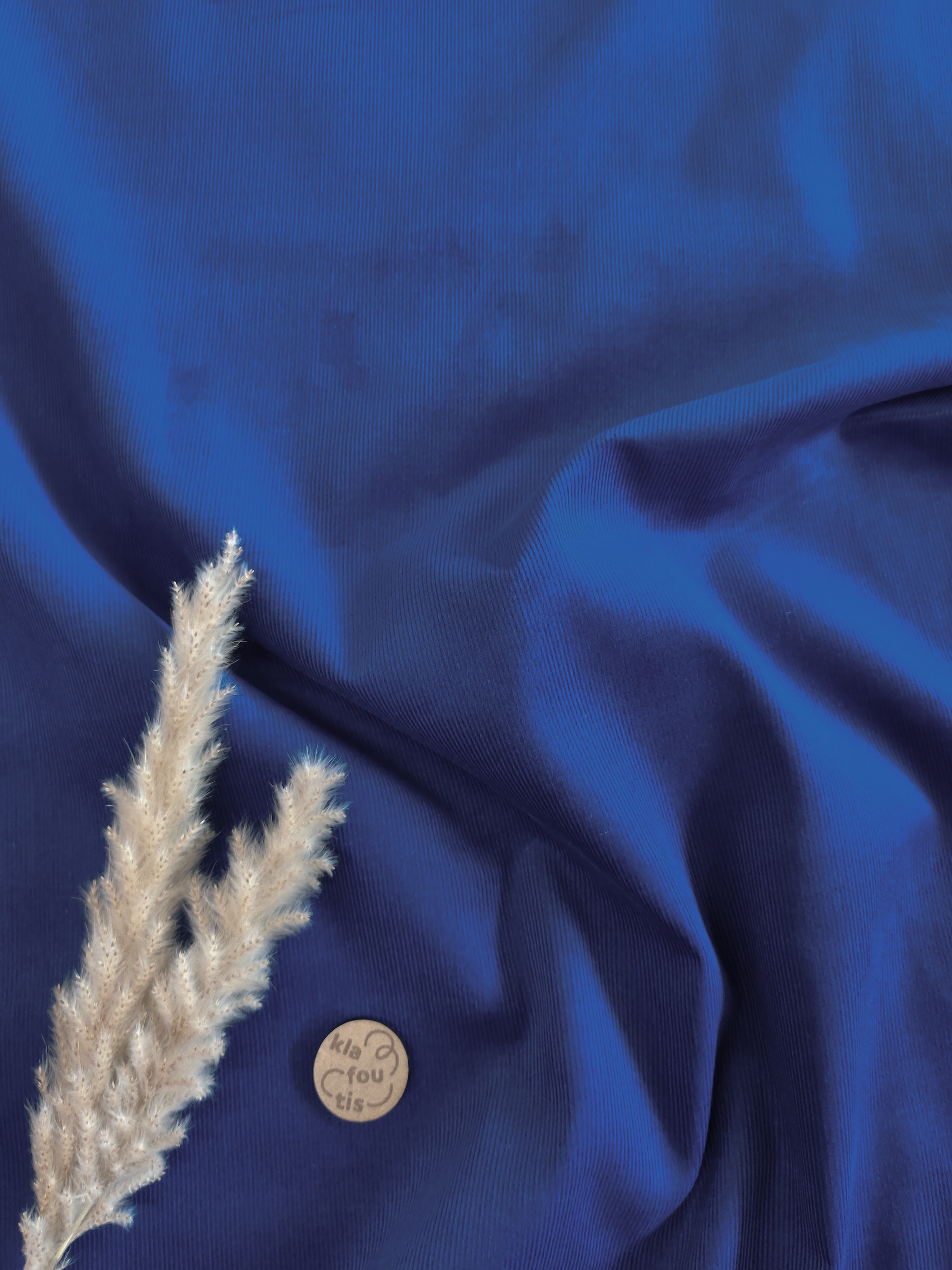 Velours milleraies - Cobalt