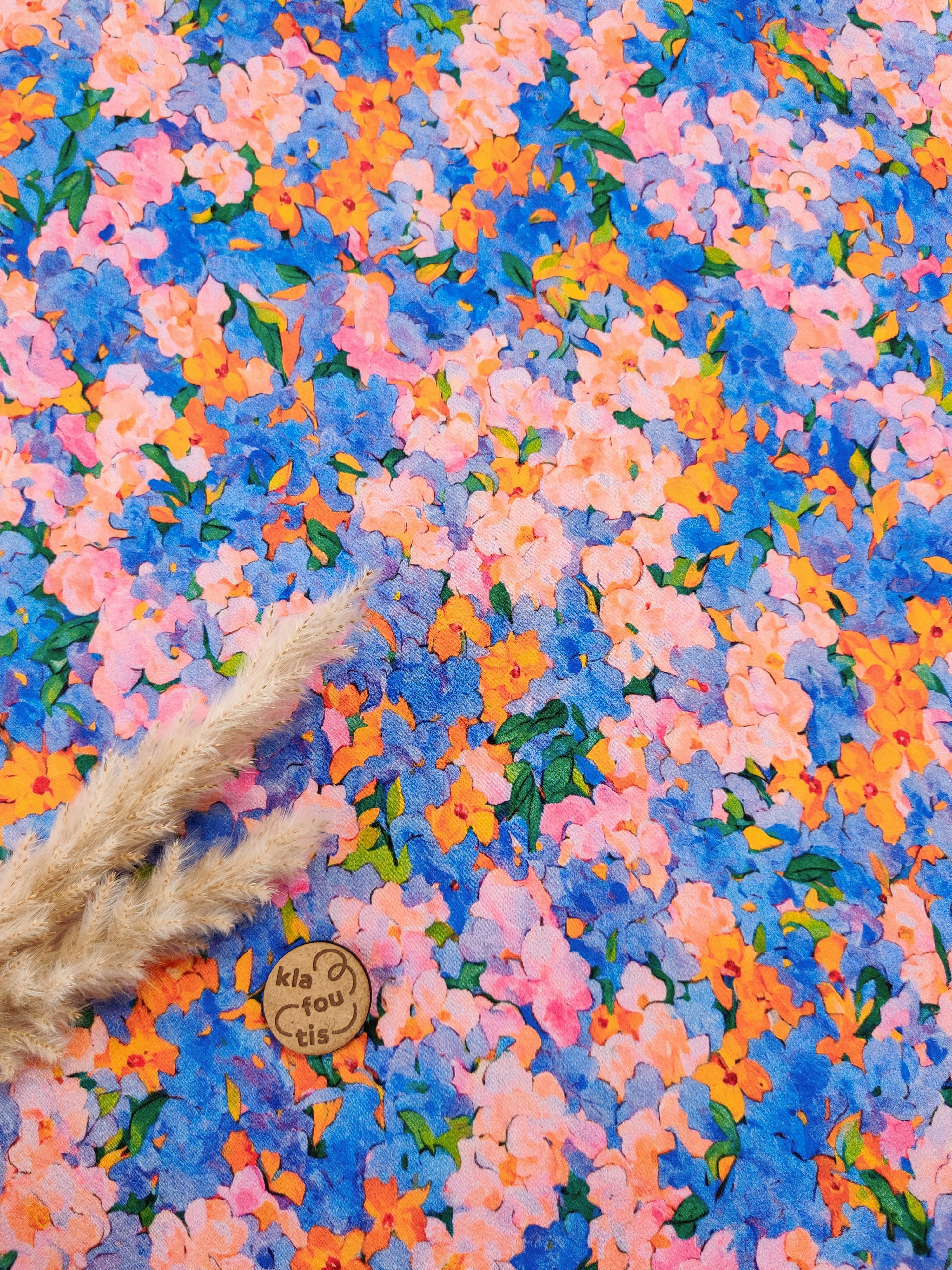 Satin de viscose - Fleurissement joyeux