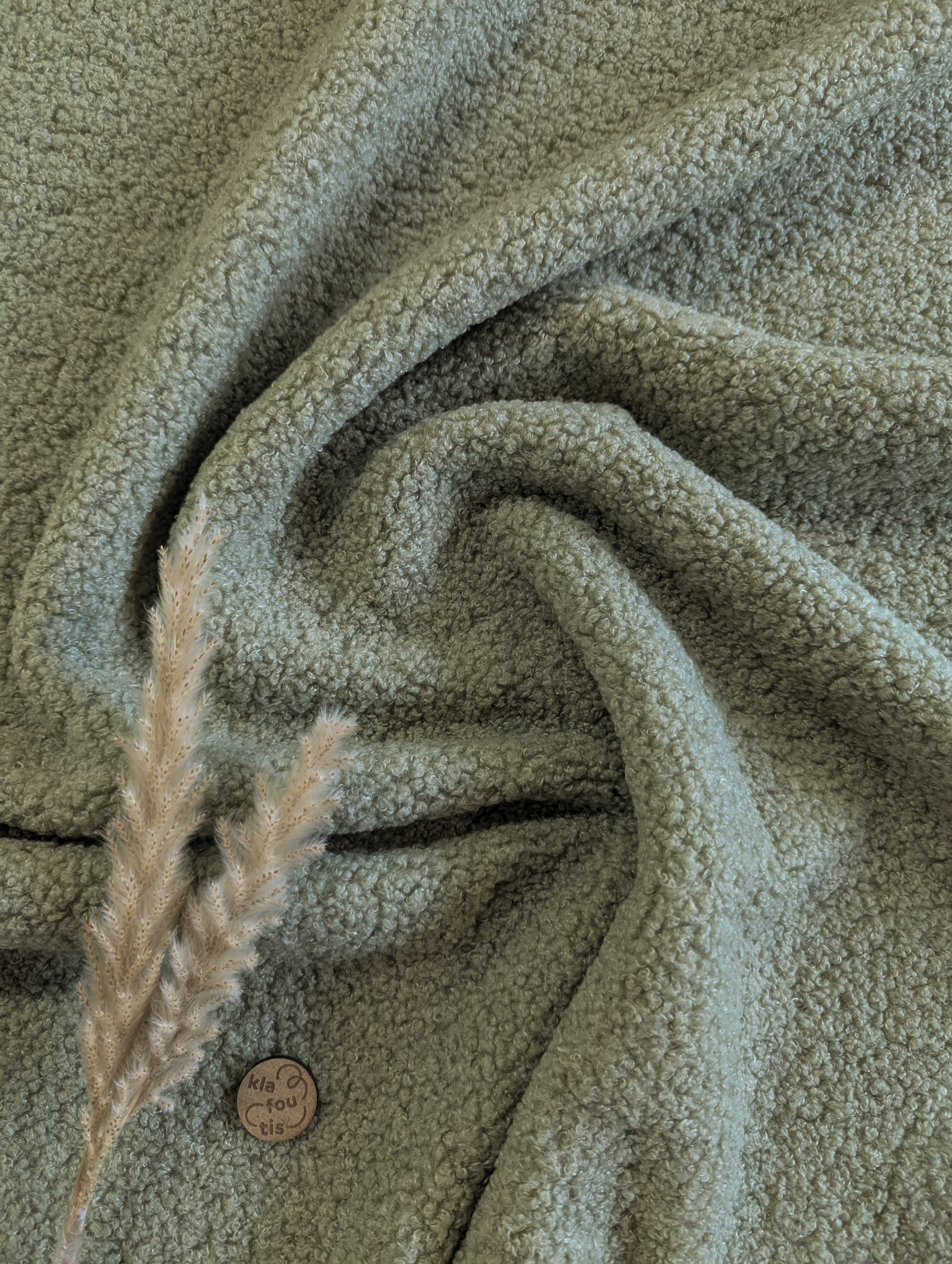 Teddy bouclé - vert sauge