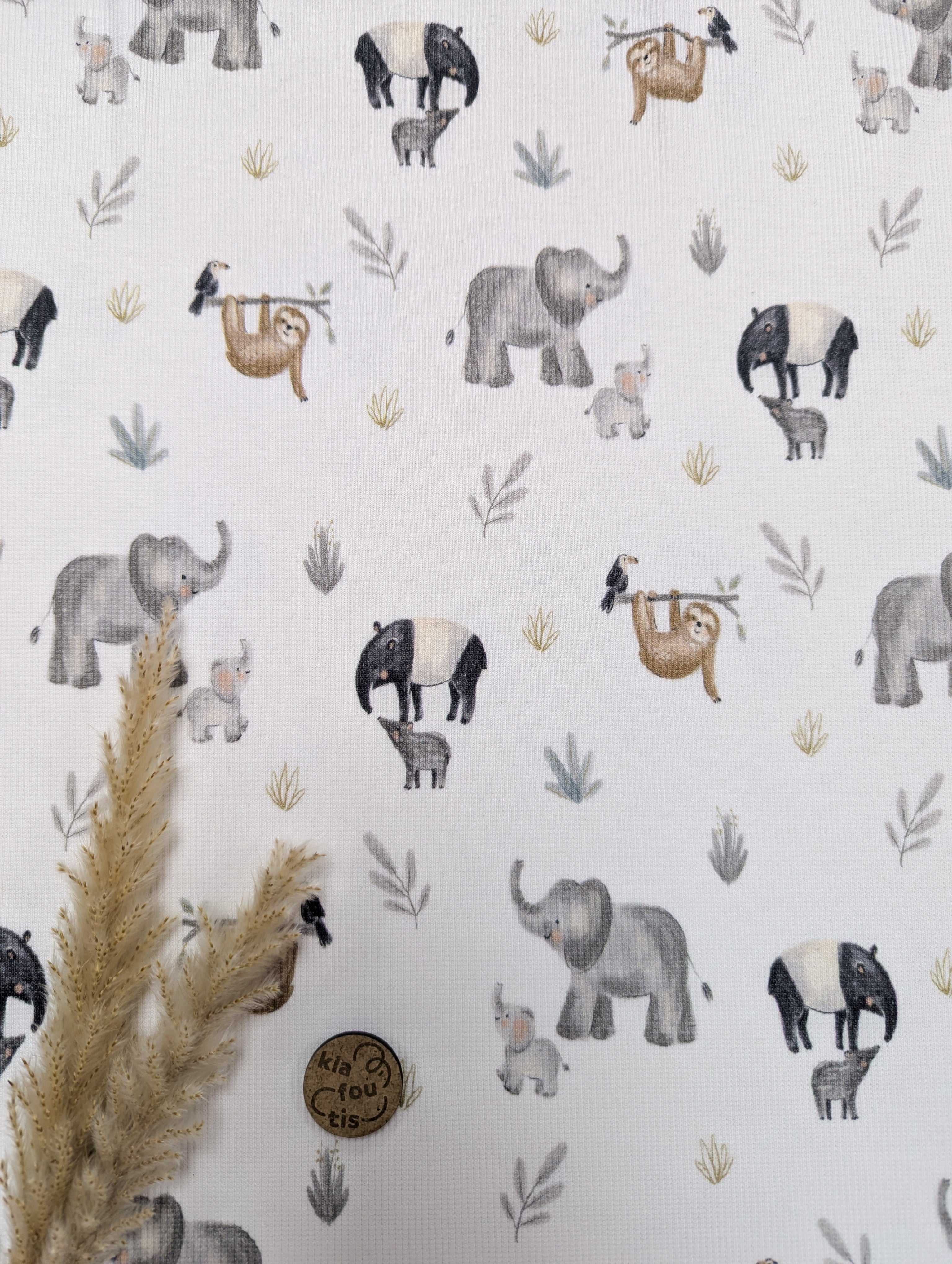 Jersey de coton rib - safari maman bébé