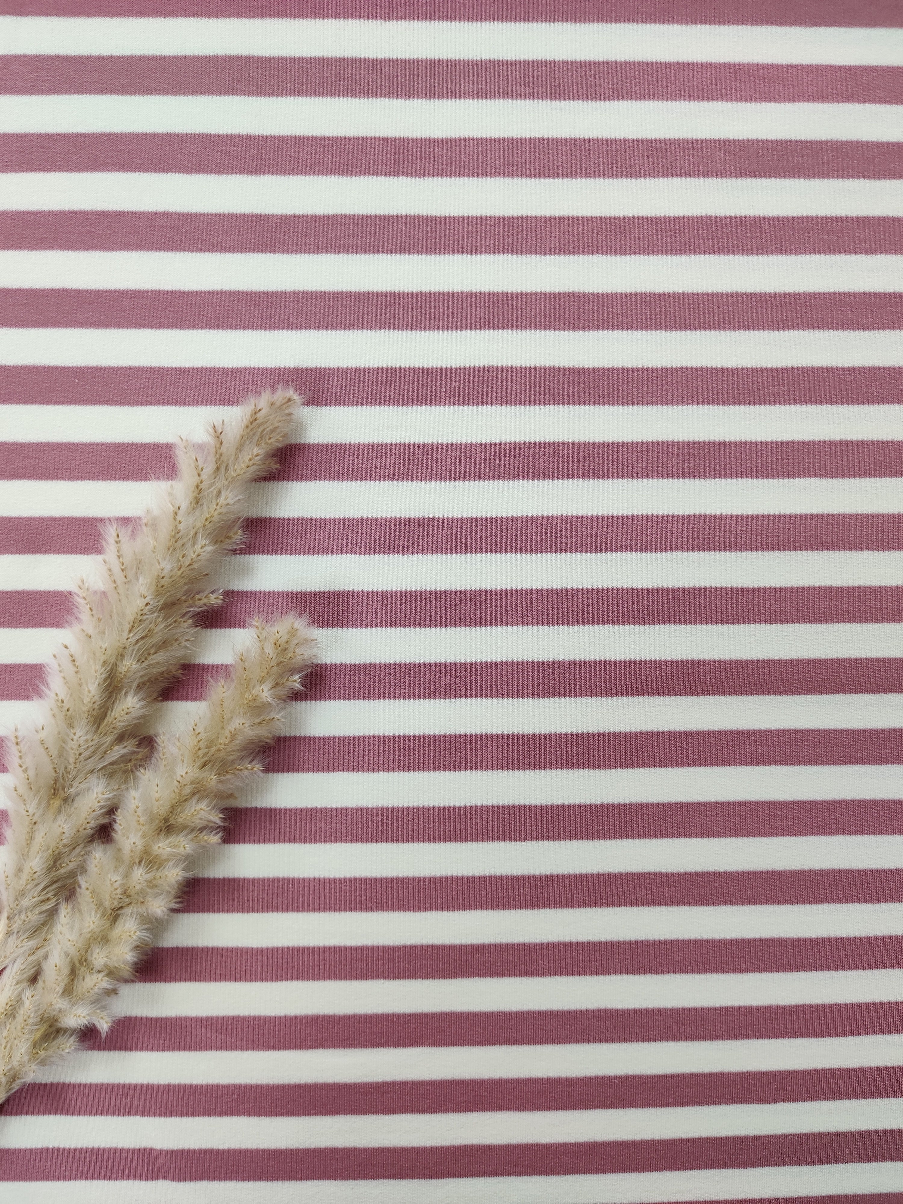 French Terry ligné - Vieux rose