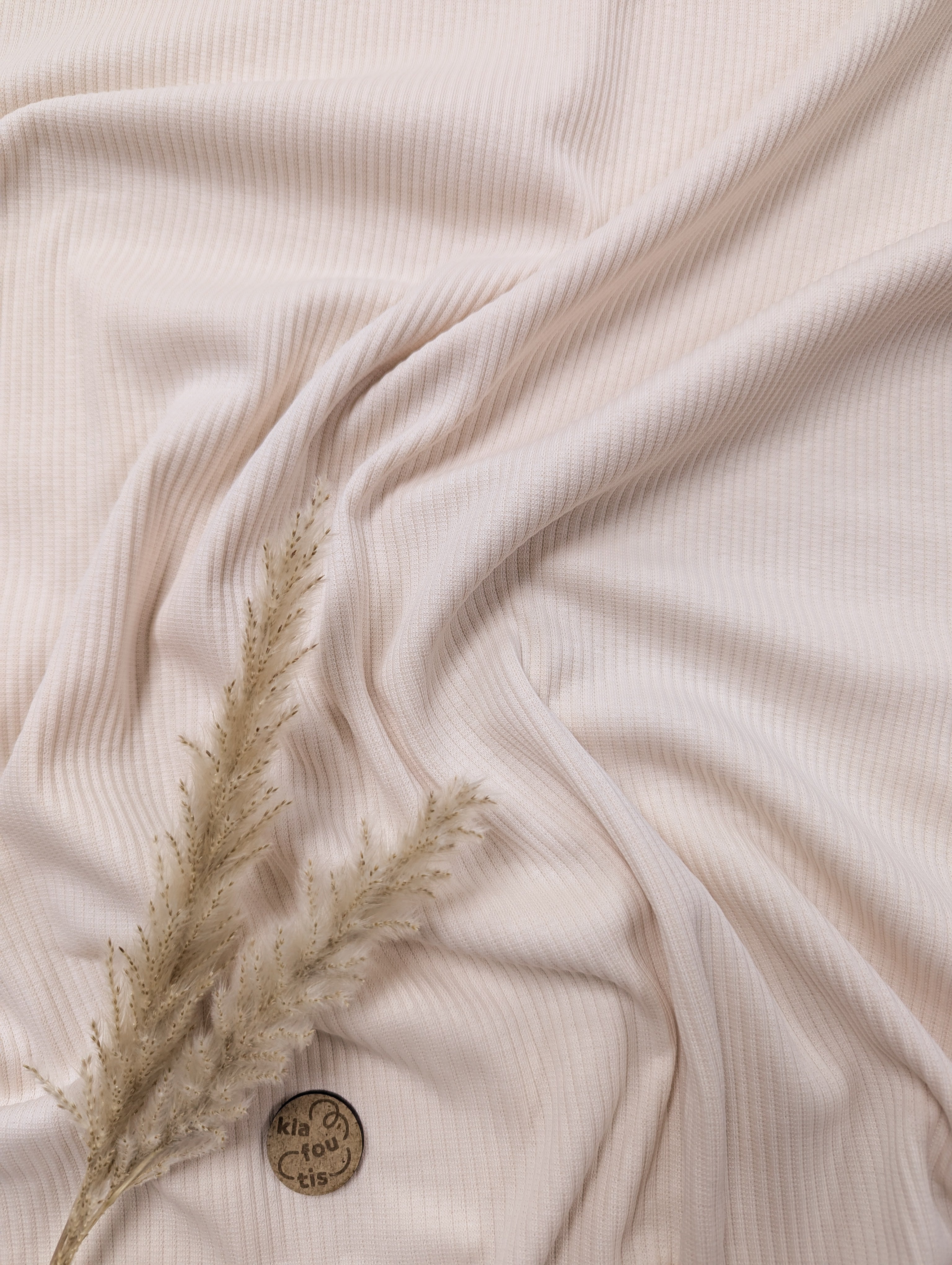 Jersey de coton rib - crème