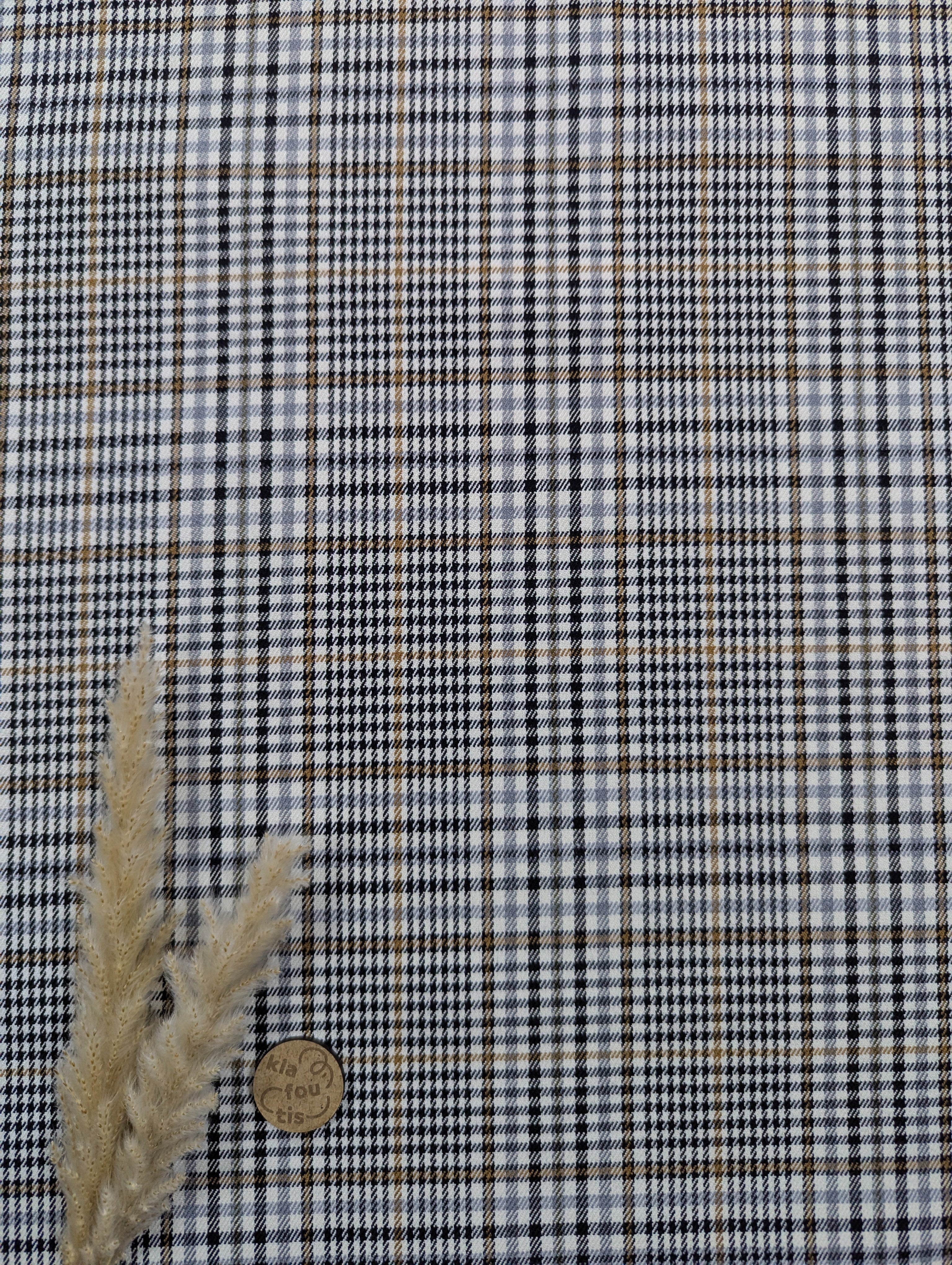 Tartan pour pantalon - noir et camel