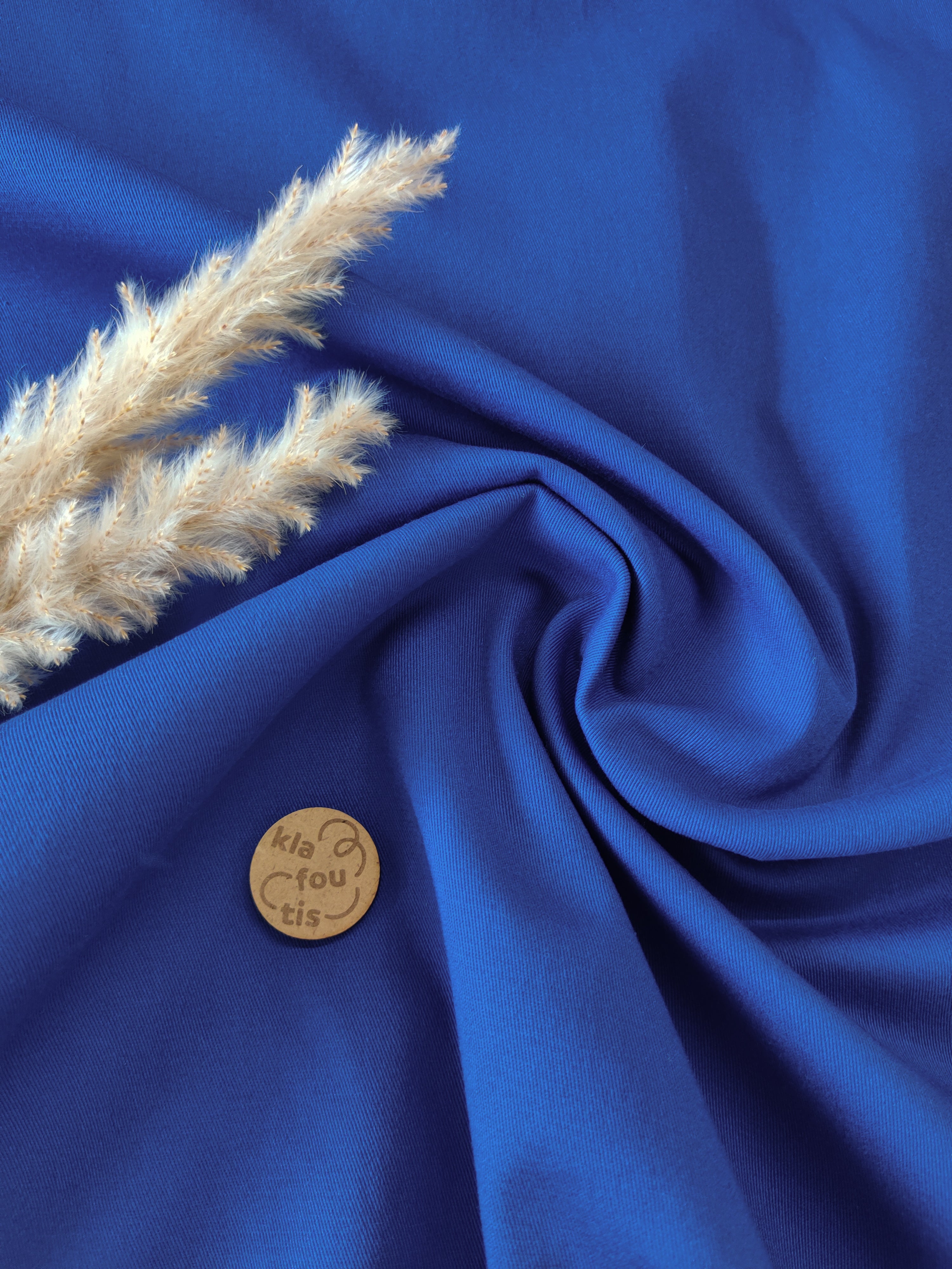 Sergé de coton stretch - Bleu roi