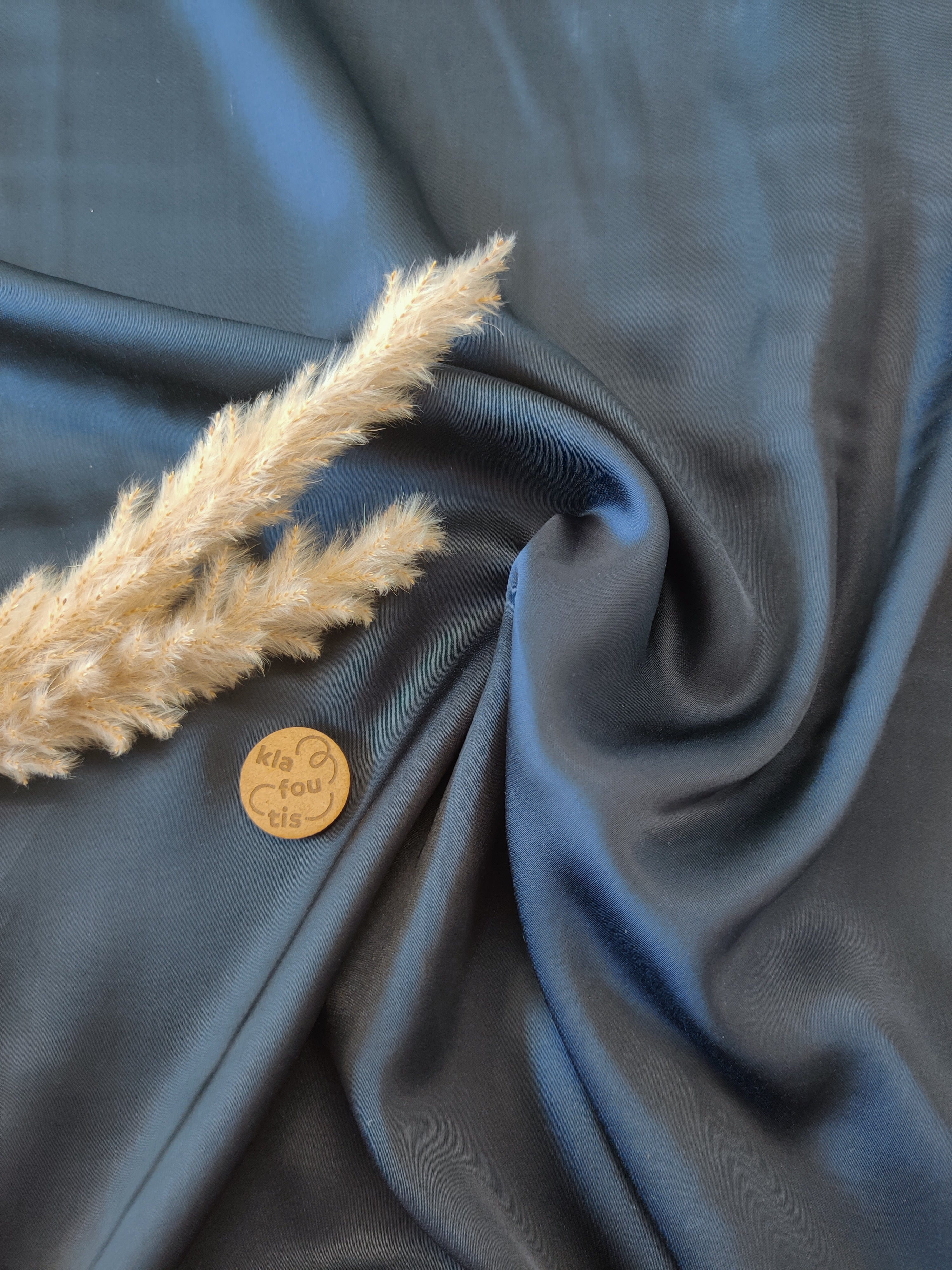 Satin de viscose - Bleu marine