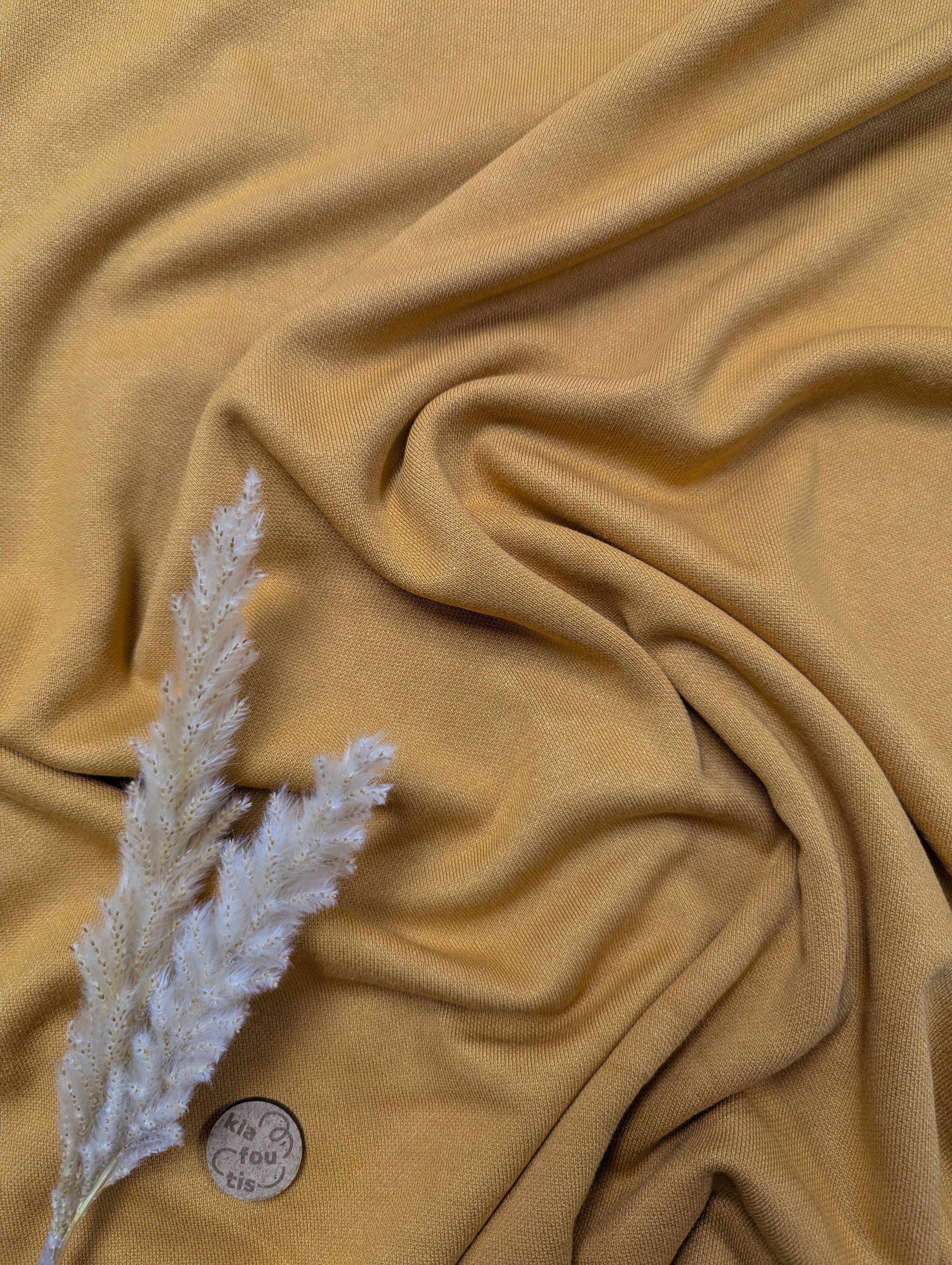 Maille épaisse fluide - effet piqué - ocre