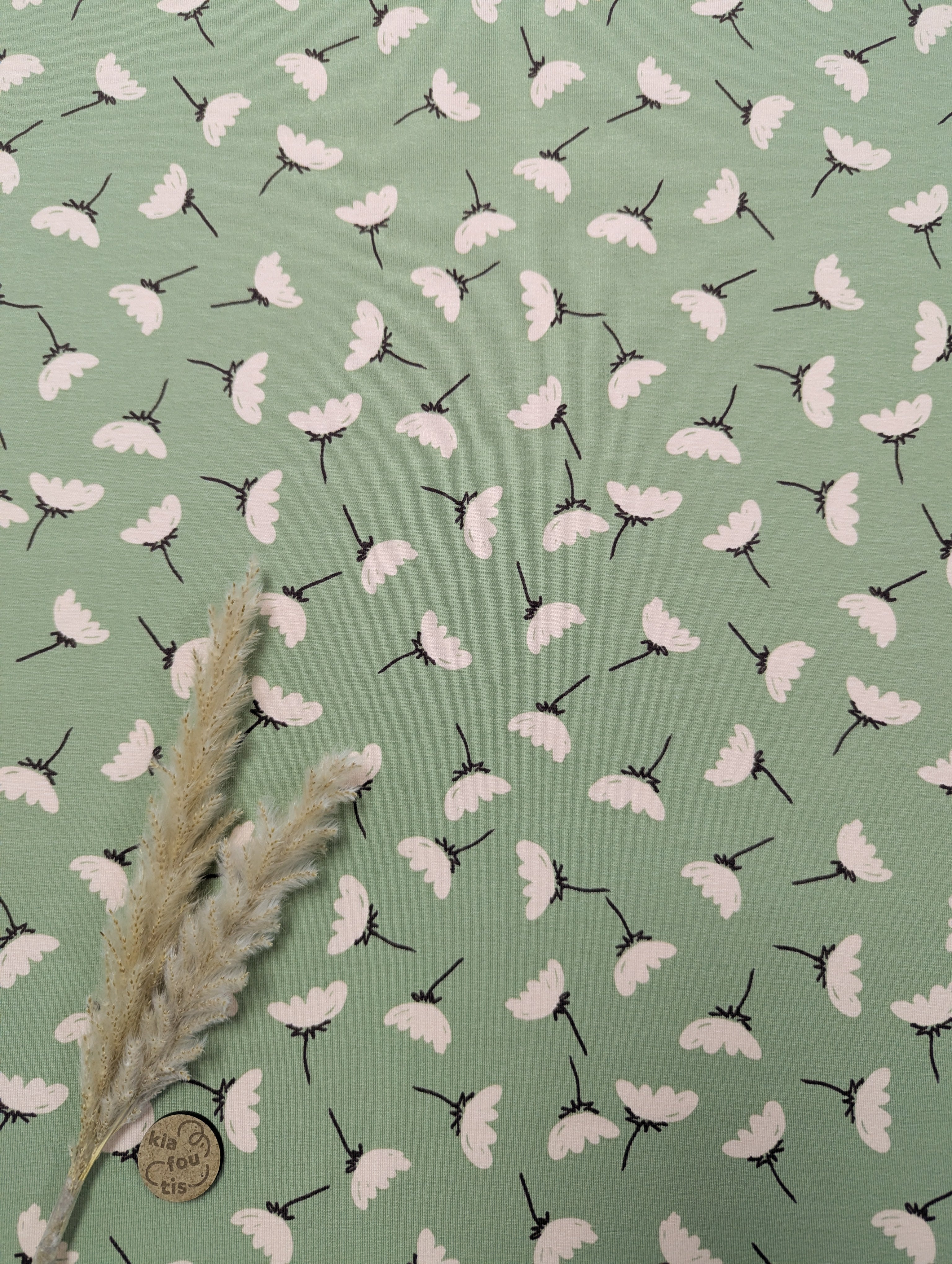 Jersey de coton vert clair - sur tige