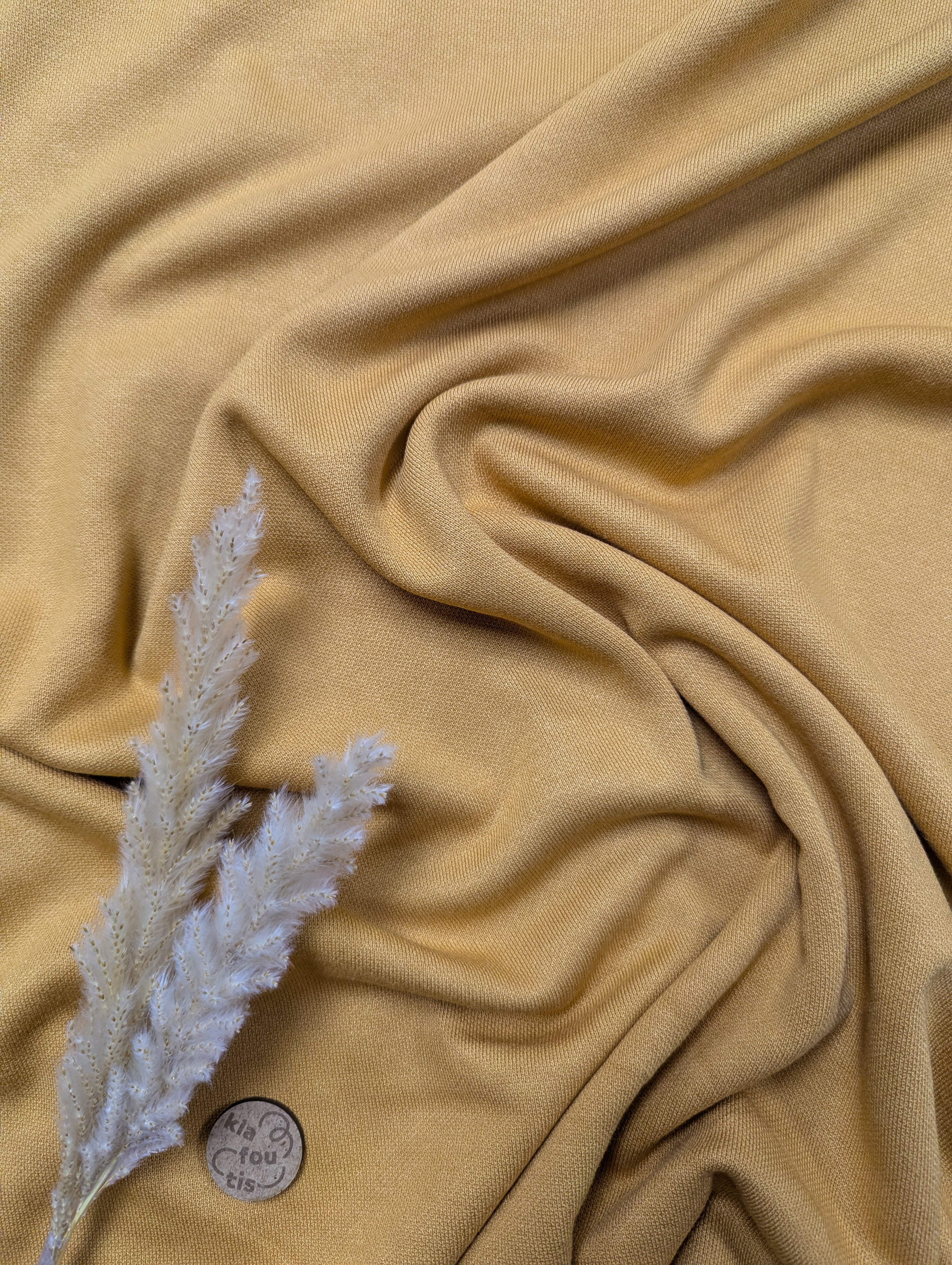 Maille épaisse fluide - effet piqué - ocre