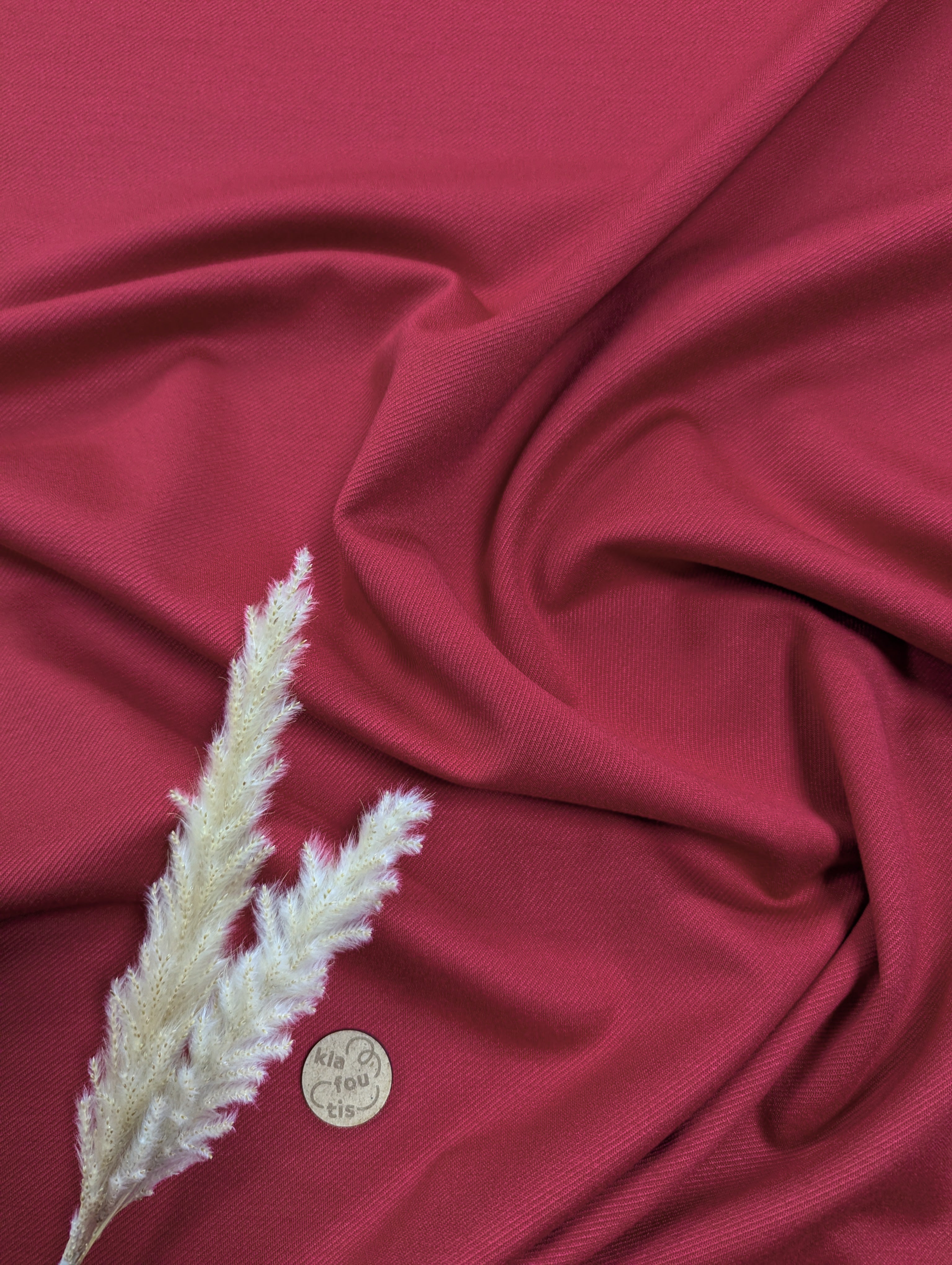 Twill extensible - rouge profond