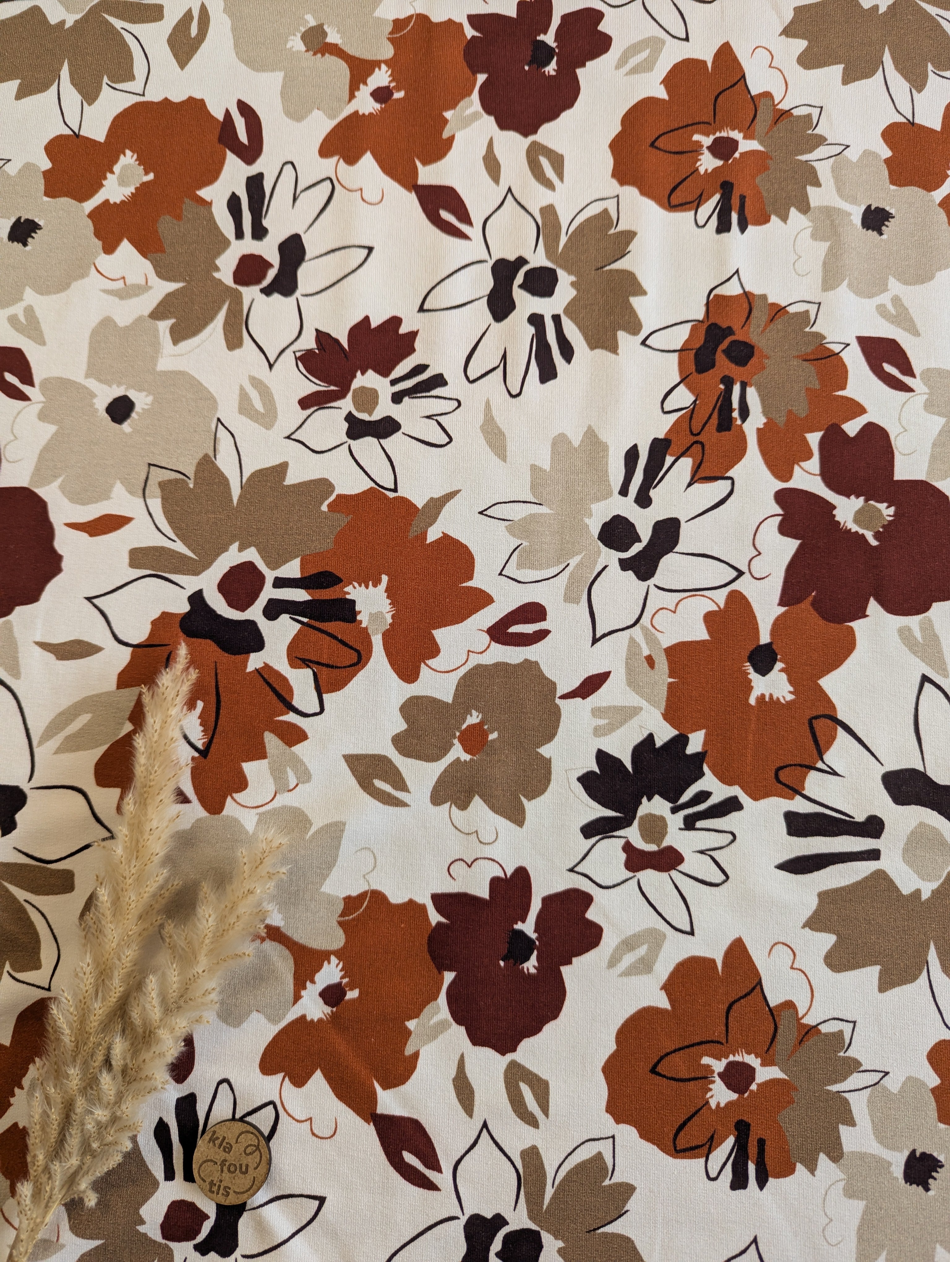 French Terry écru - automne stylisé