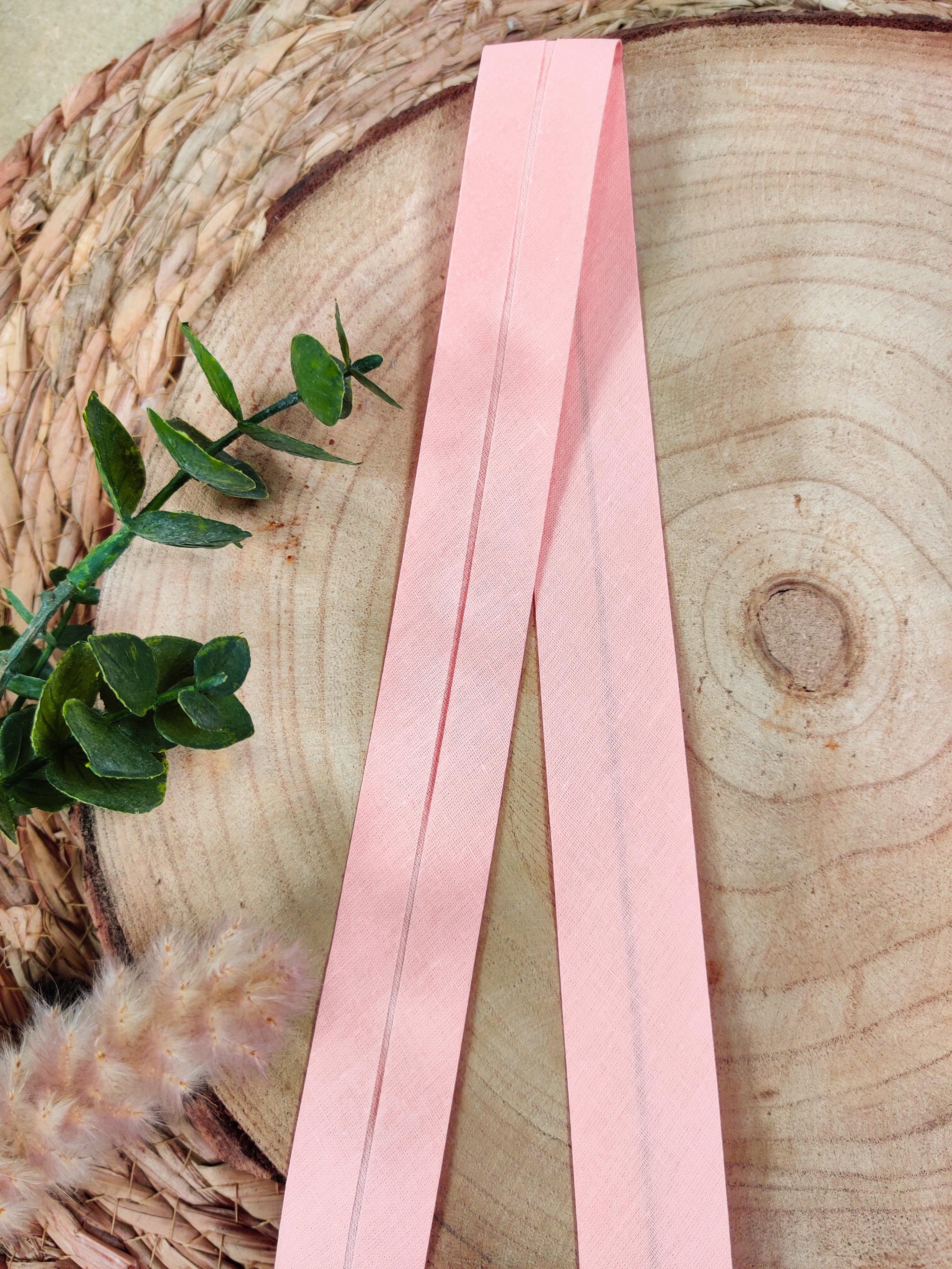 Biais pré-plié 27 mm - Saumon