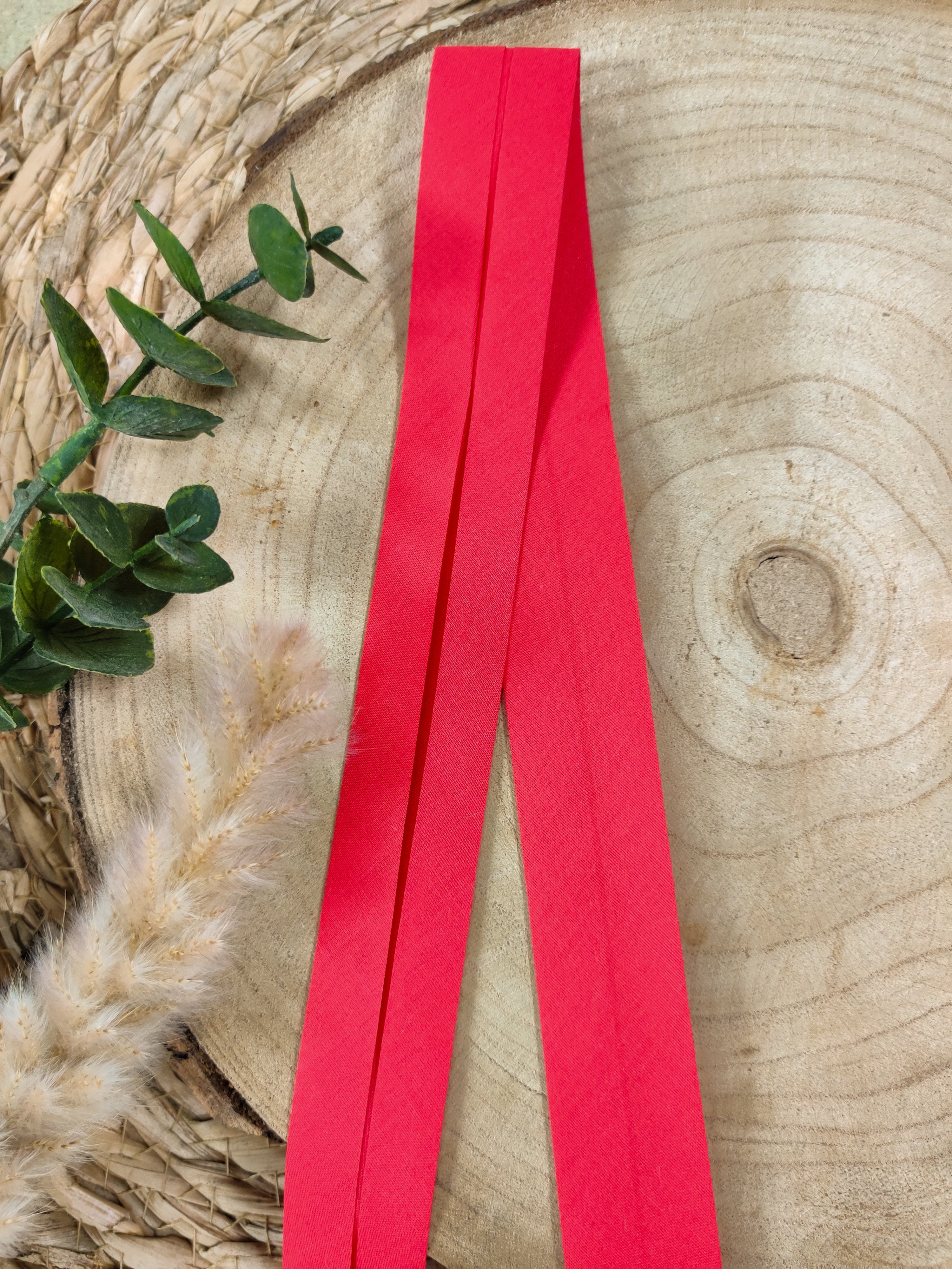 Biais pré-plié 27 mm - Rouge
