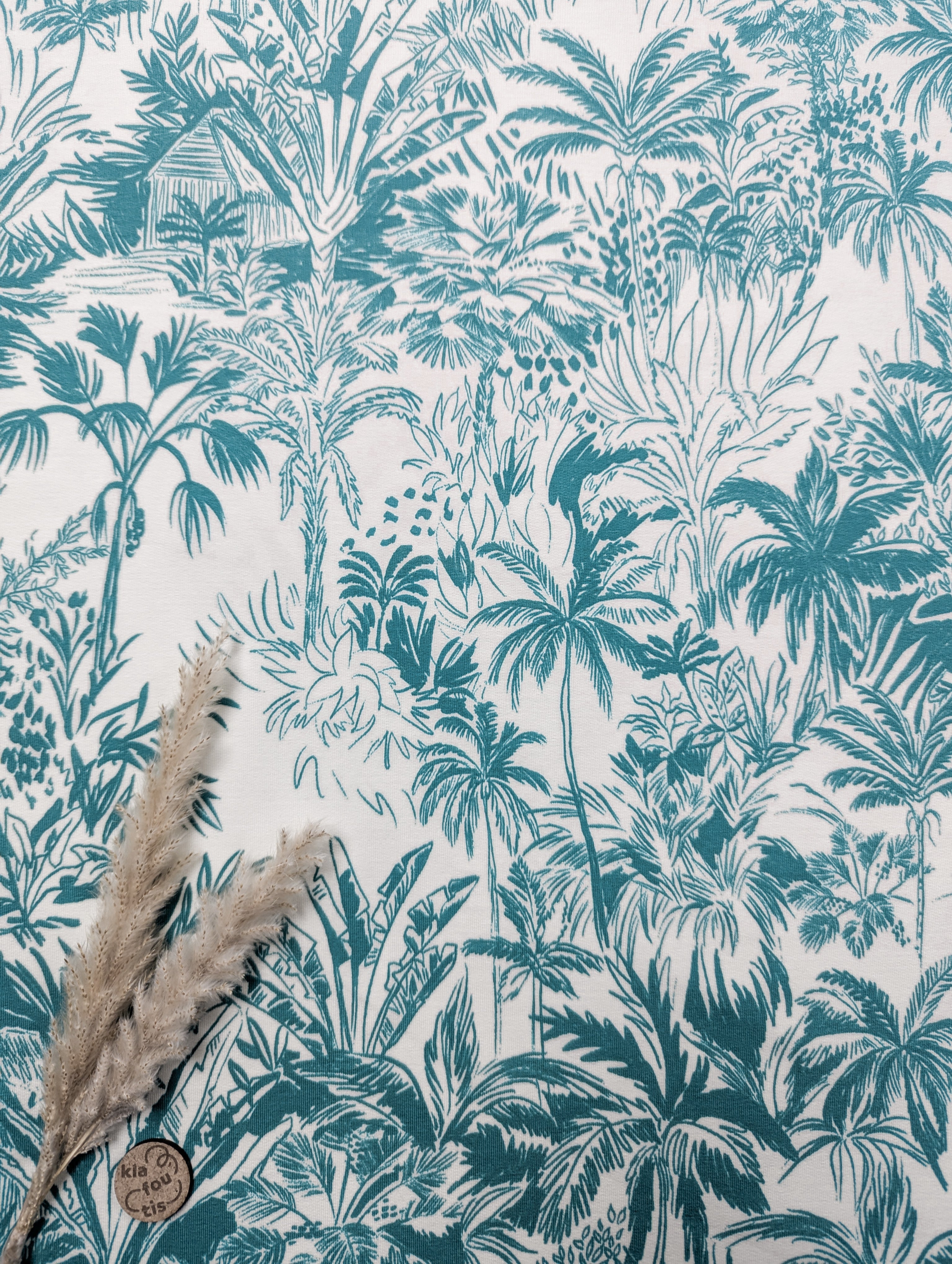 French Terry écru - cabane dans les palmiers